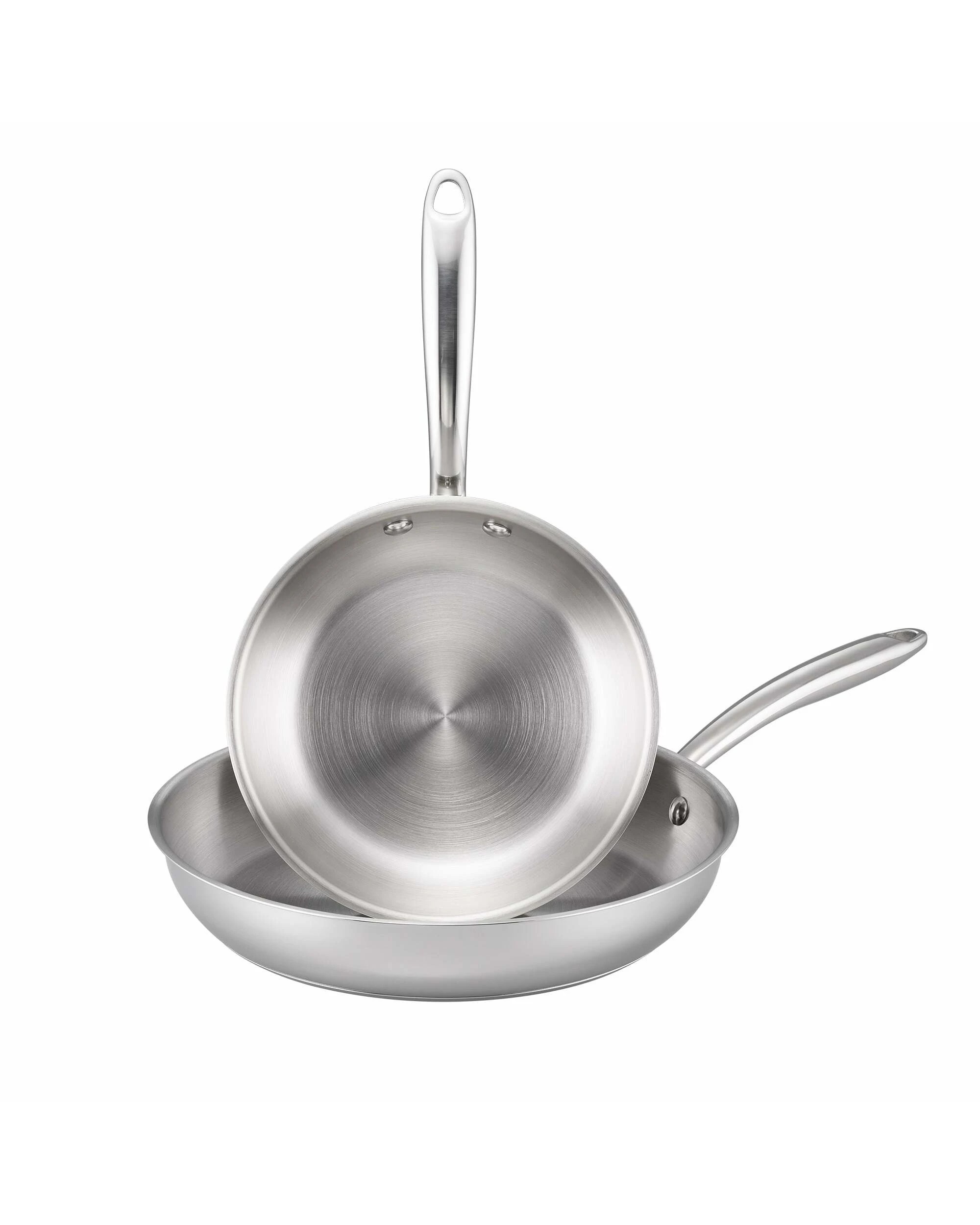 1 RACO Steel Essentials Stainless Steel Induction Open Frypan Twin Pack 20/28cm - Silver, 1 of 2