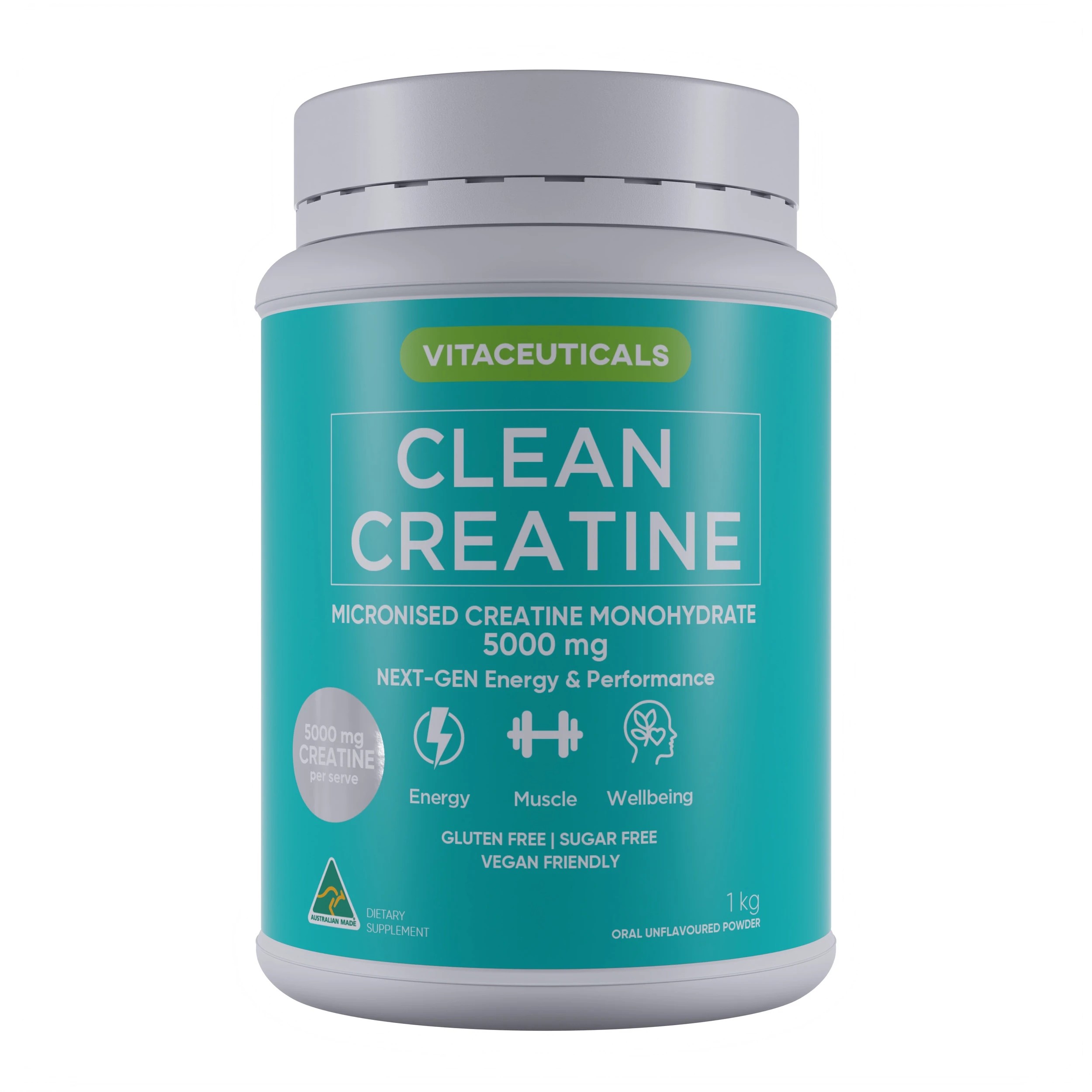 1 Vitaceuticals 1kg Wellness Essentials Clean Creatine Micronised Unflavoured Oral Powder, 1 of 3