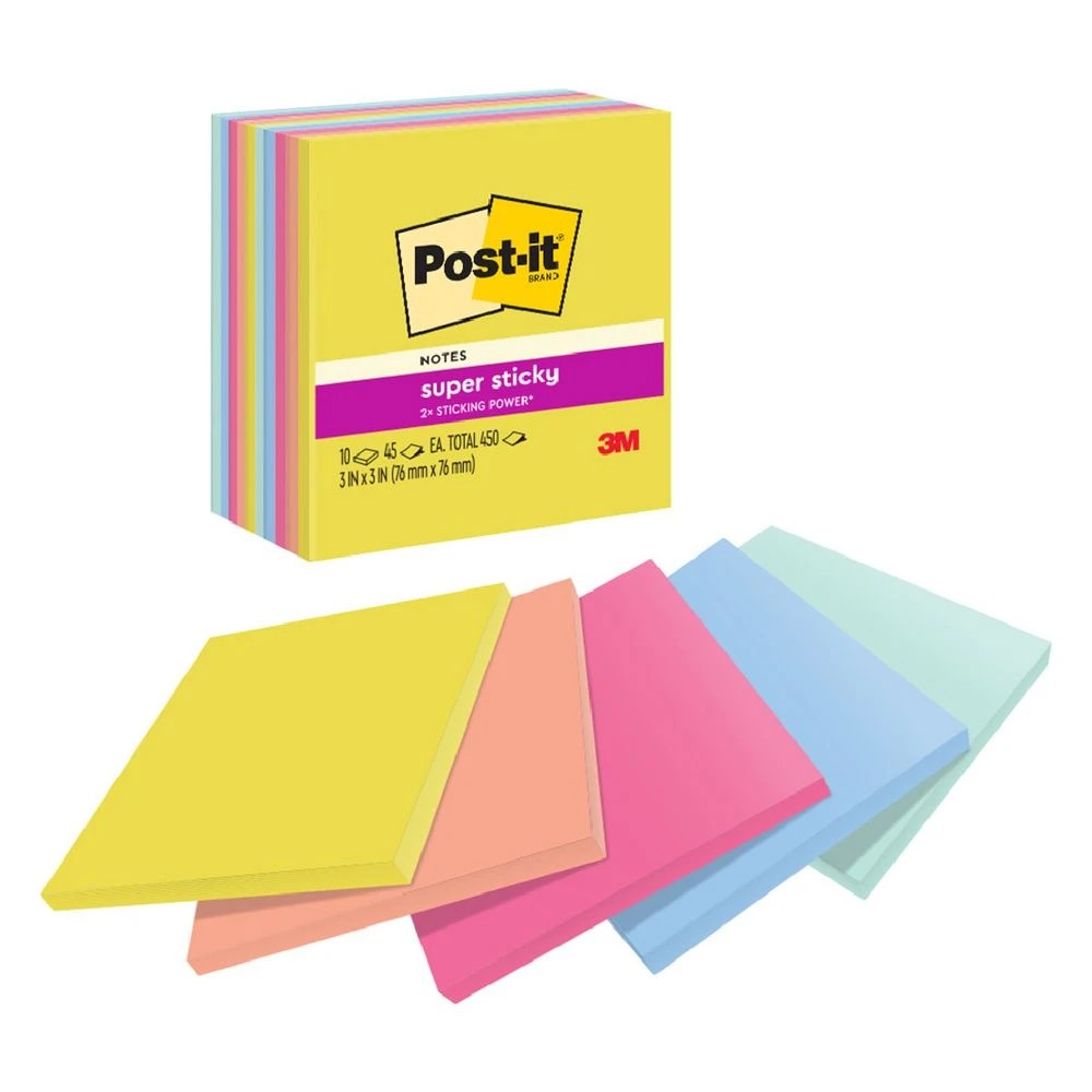 4 Post-it Super Sticky Notes 76 x 76 mm Summer Joy 10 Pack, 4 of 10
