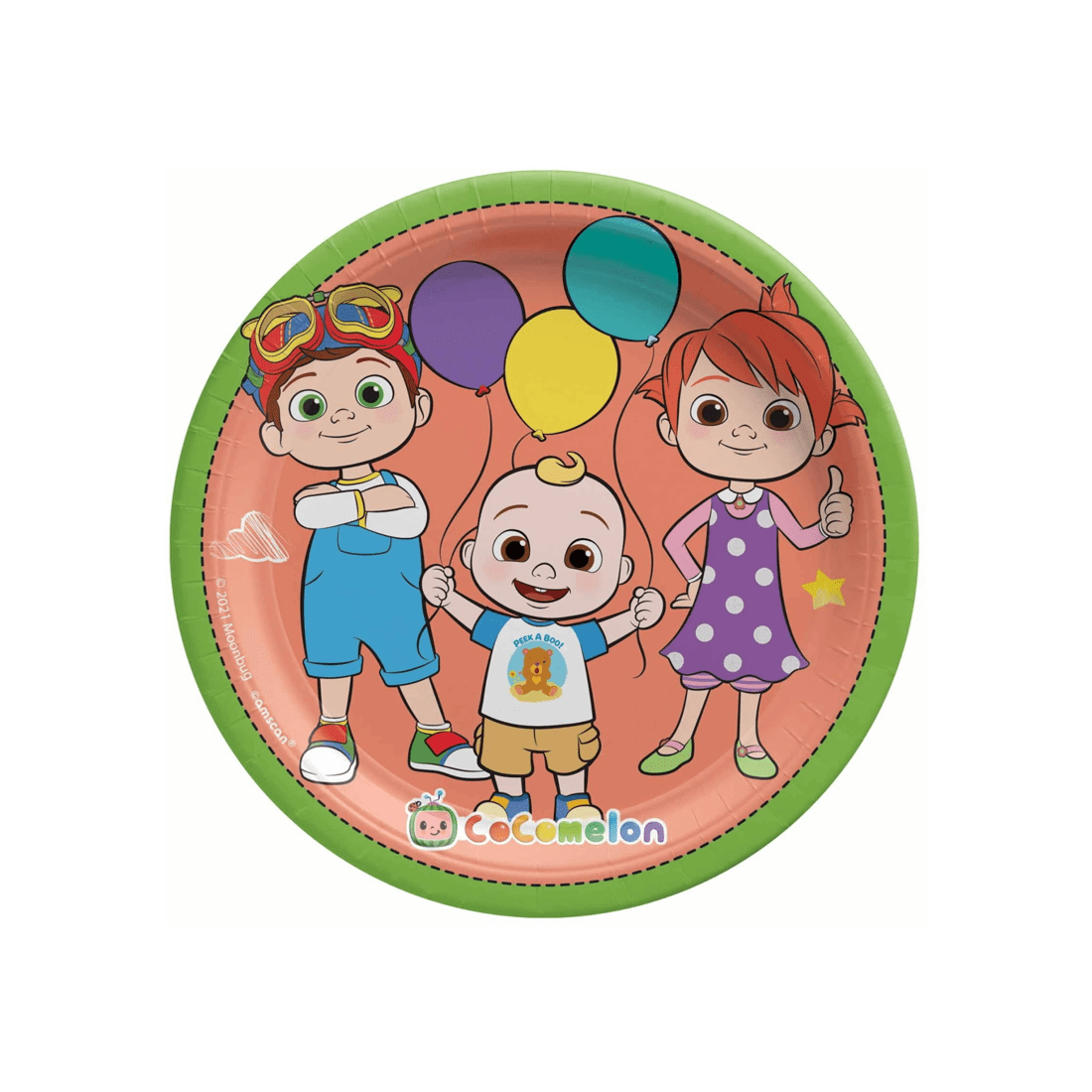 1 Amscan CoComelon Small Paper Plates Pack of 8, 1 of 1