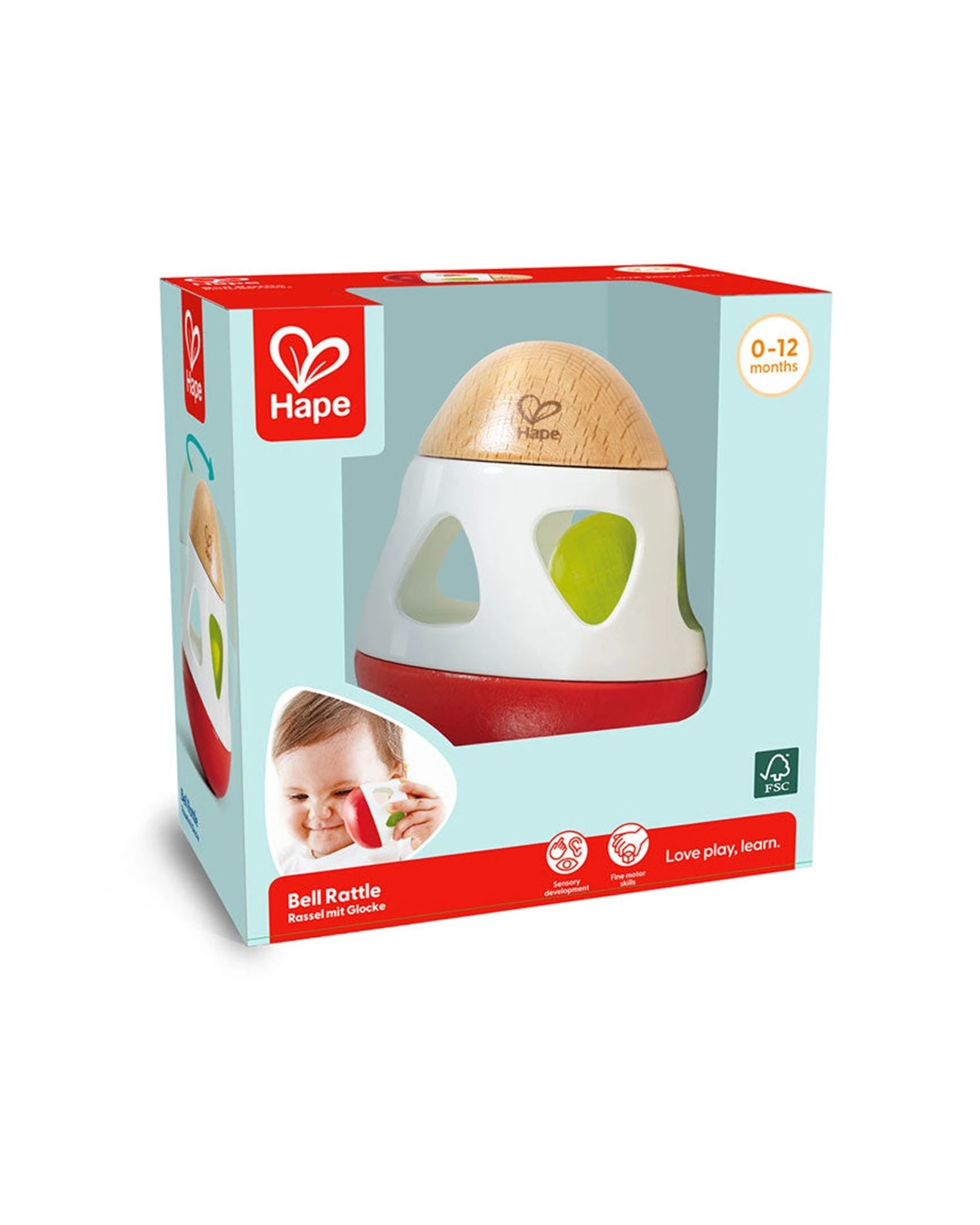 2 Hape Bell Rattle Egg Baby Toy With Sound Suitable For Infant Development Toy - Multi, 2 of 3