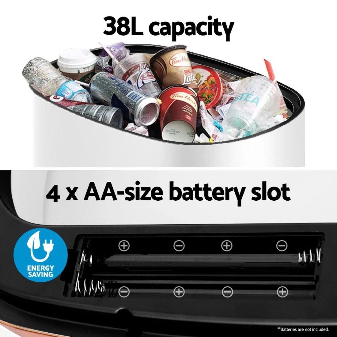 6 Devanti 38L Motion Sensor Bin Rubbish Automatic - White, 6 of 6