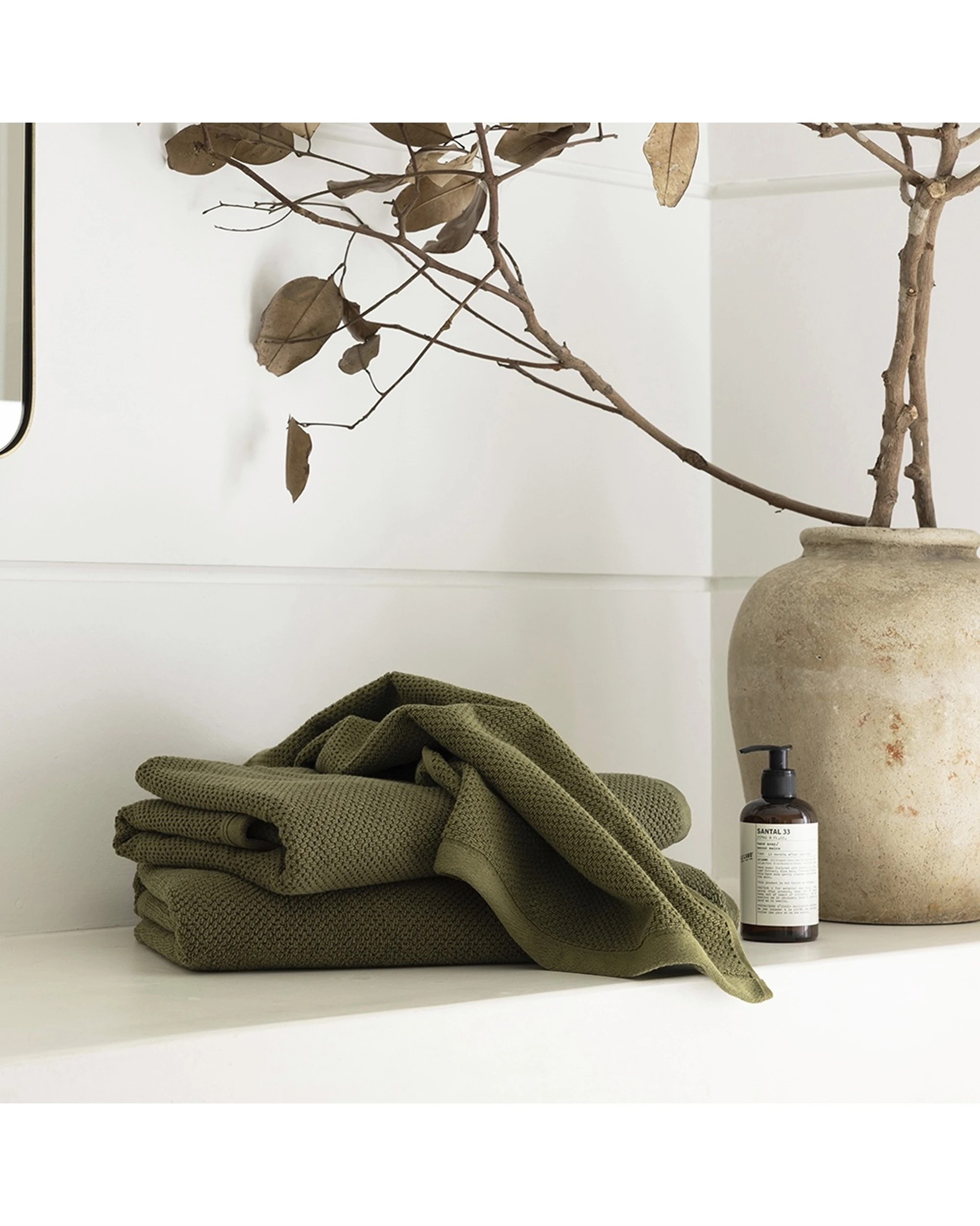 4 Bambury Angove 600gsm Soft Absorbent Cotton Bath Towel Textured - Green, 4 of 4