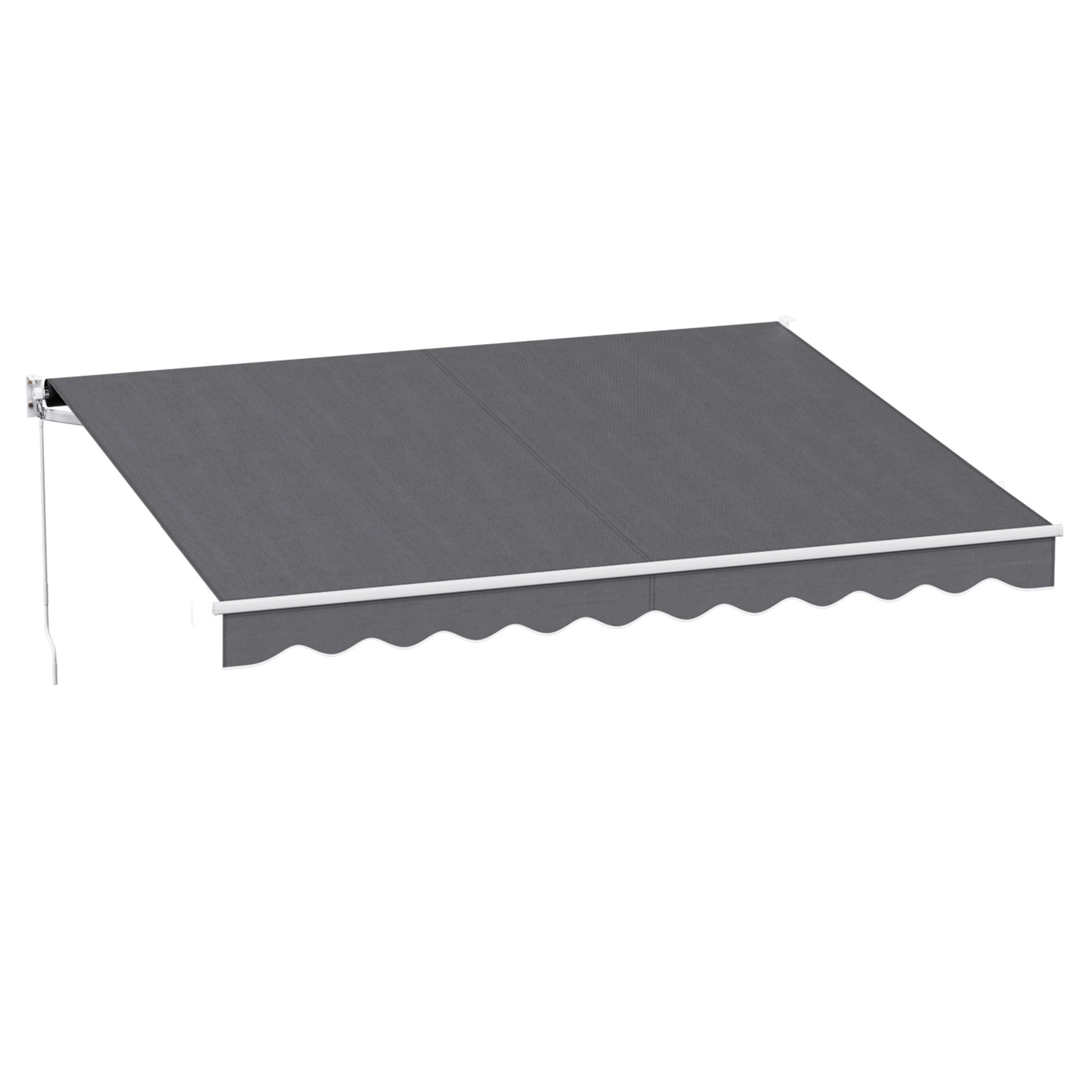 1 Instahut Retractable Folding Arm Awning Manual Sunshade 3.5Mx3M - Grey, 1 of 9