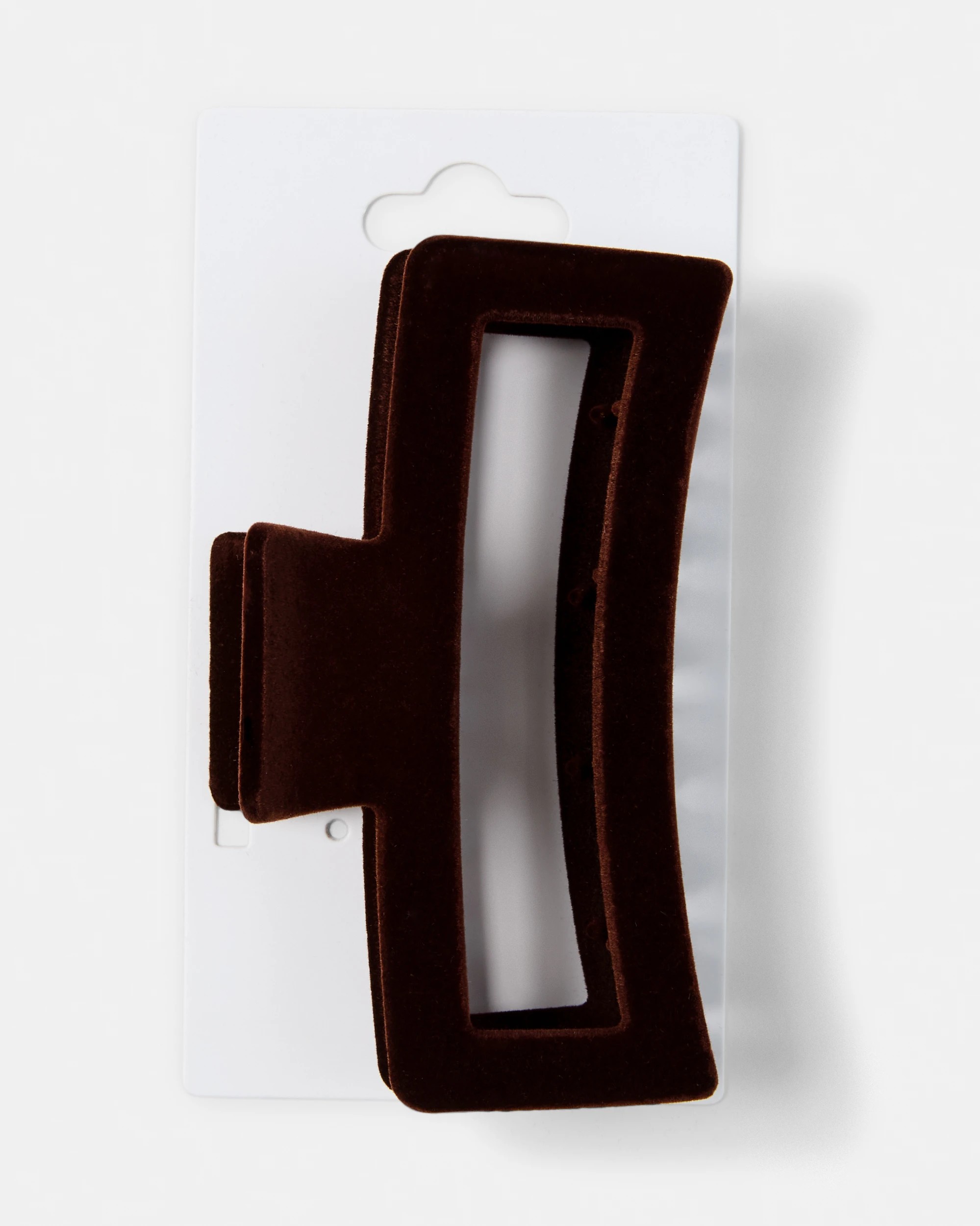 4 Brown Velvet Rectangle Claw Hair Clip, 4 of 4