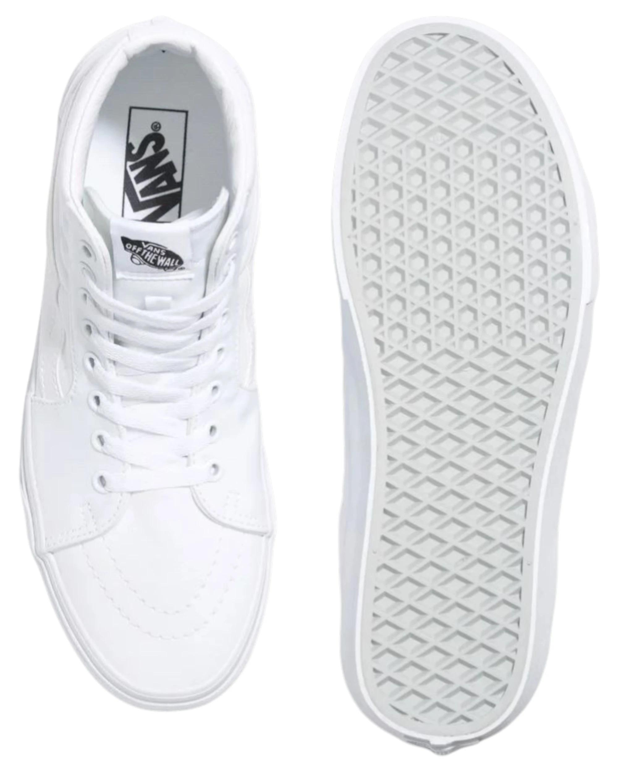 4 Vans Unisex SK8-HI True White Lace Up High Top Shoes WHITE, 4 of 4