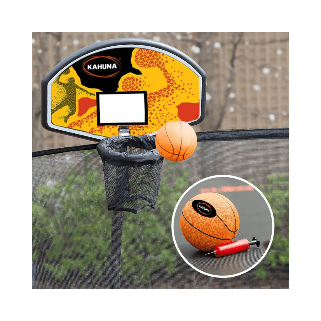 7 Kahuna 8 ft Springless Trampoline with Basketball Set, 7 of 7