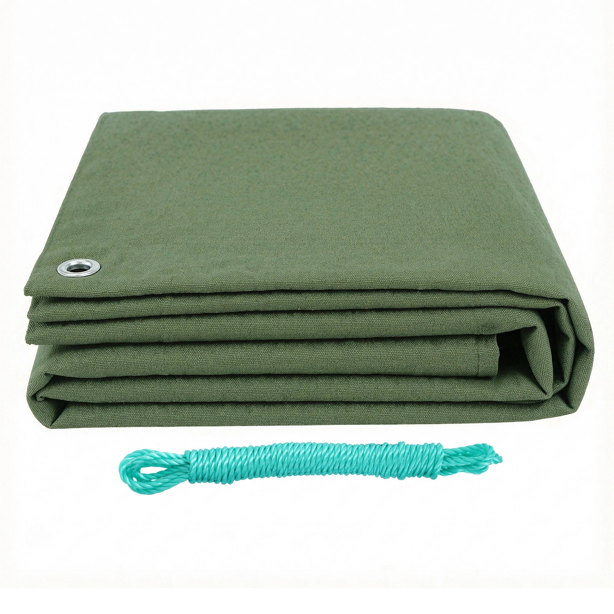 1 Instahut 2x3m Tarp Tarpaulin 600GSM Camping Canvas Heavy Duty Water - Green, 1 of 6