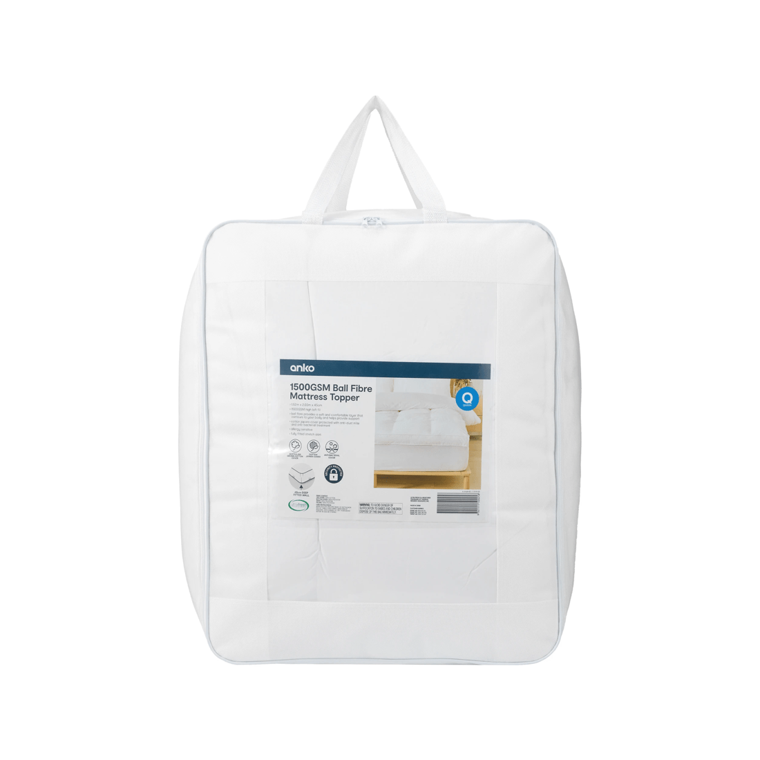 6 1500GSM Ball Fibre Mattress Topper, 6 of 6