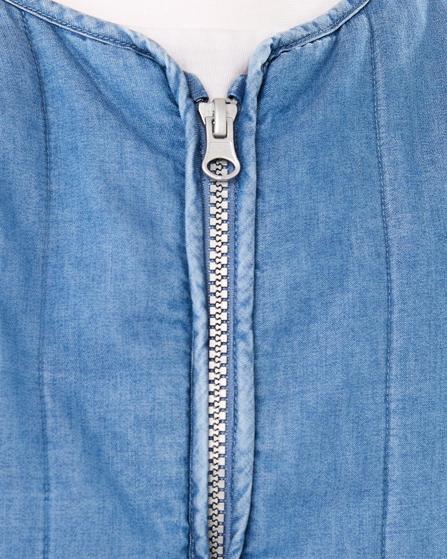 5 Chambray Padded Jacket Mid Denim, 5 of 8