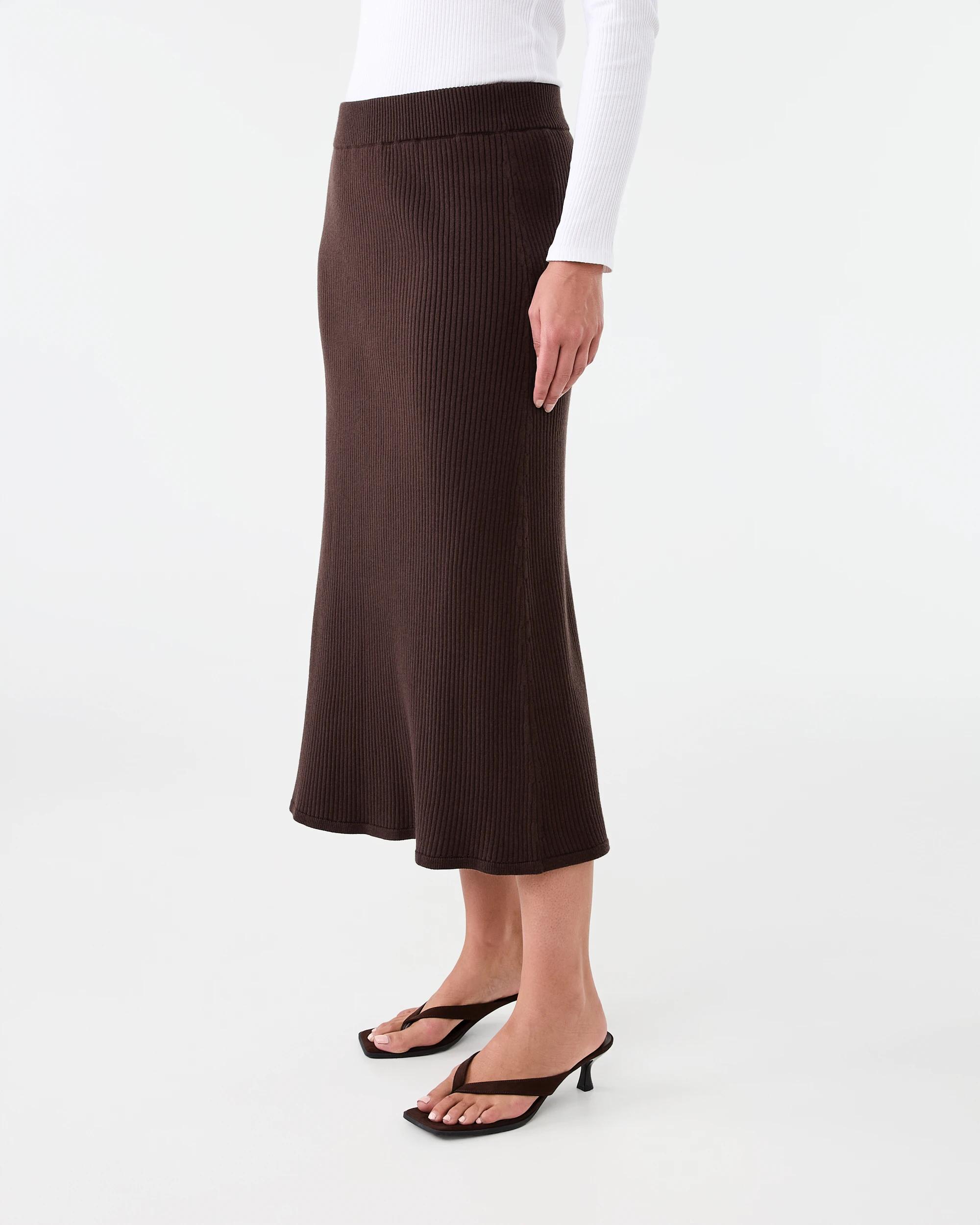 2 Rib True Knit Skirt Melt Brown, 2 of 4