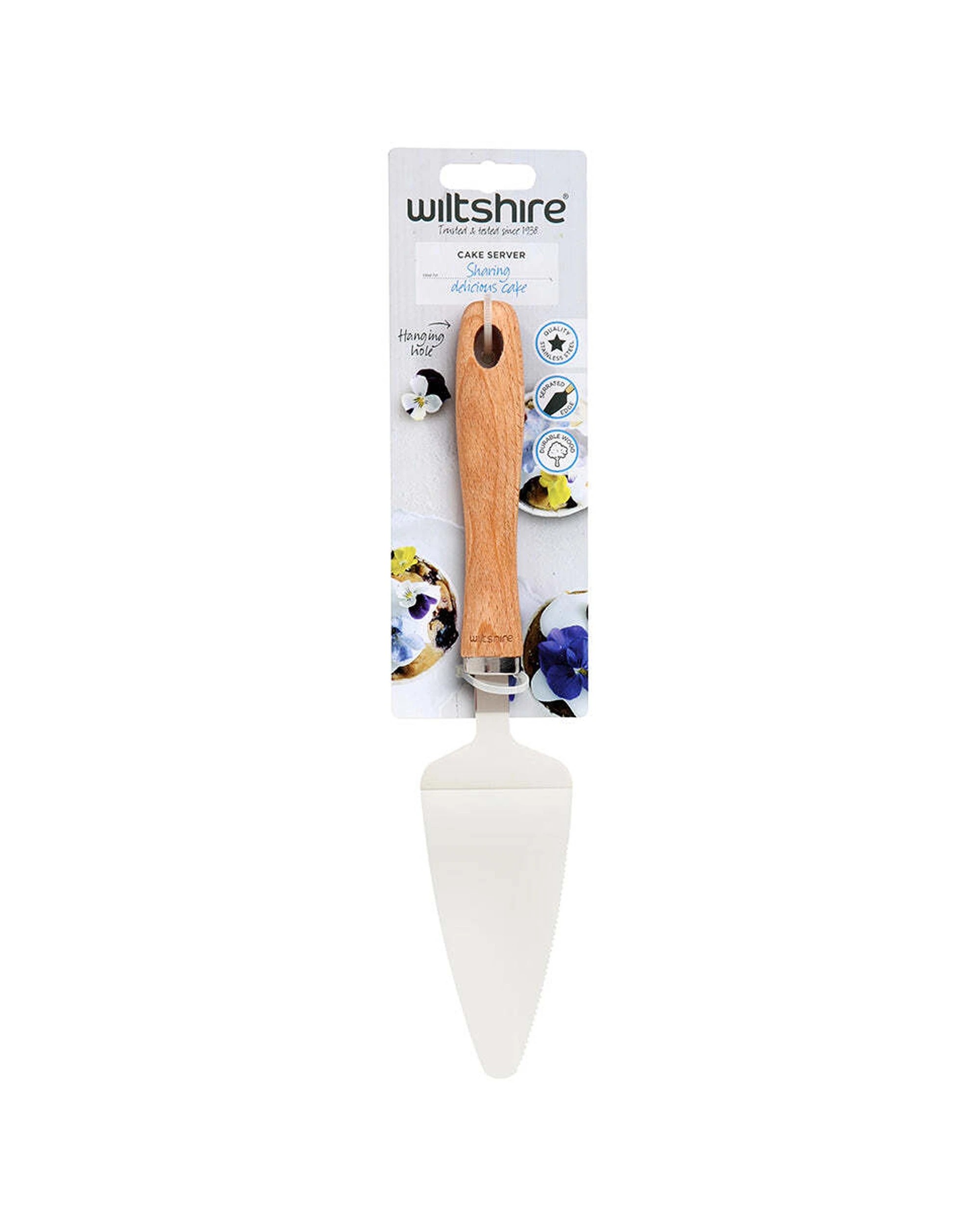 3 Wiltshire 2PK Beechwood Handle Stainless Steel Cake Server Kitchen Utensil - Natural, 3 of 3