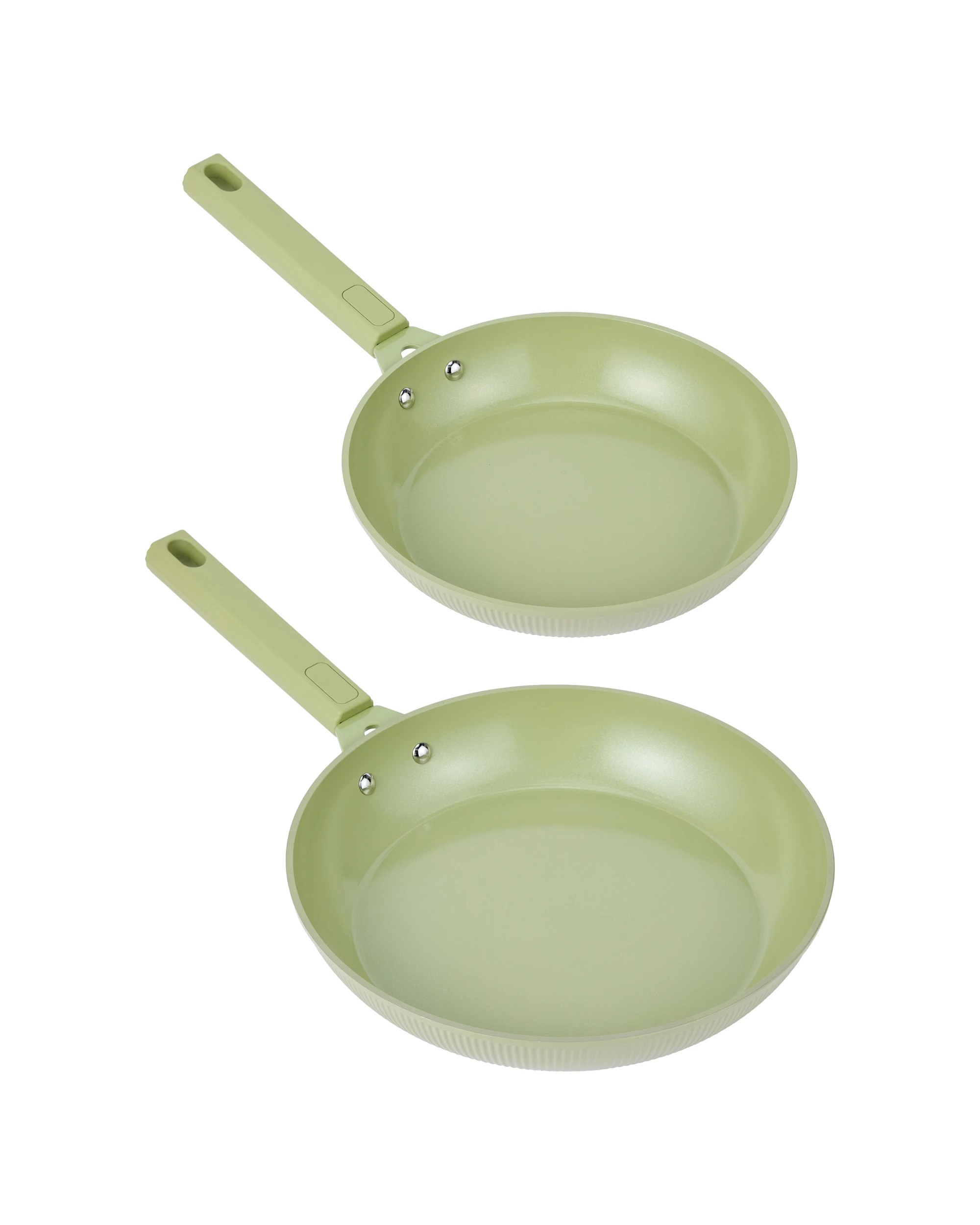 1 2 Pack Ceramic Coated Non Stick Fry Pans - Green, 1 of 7