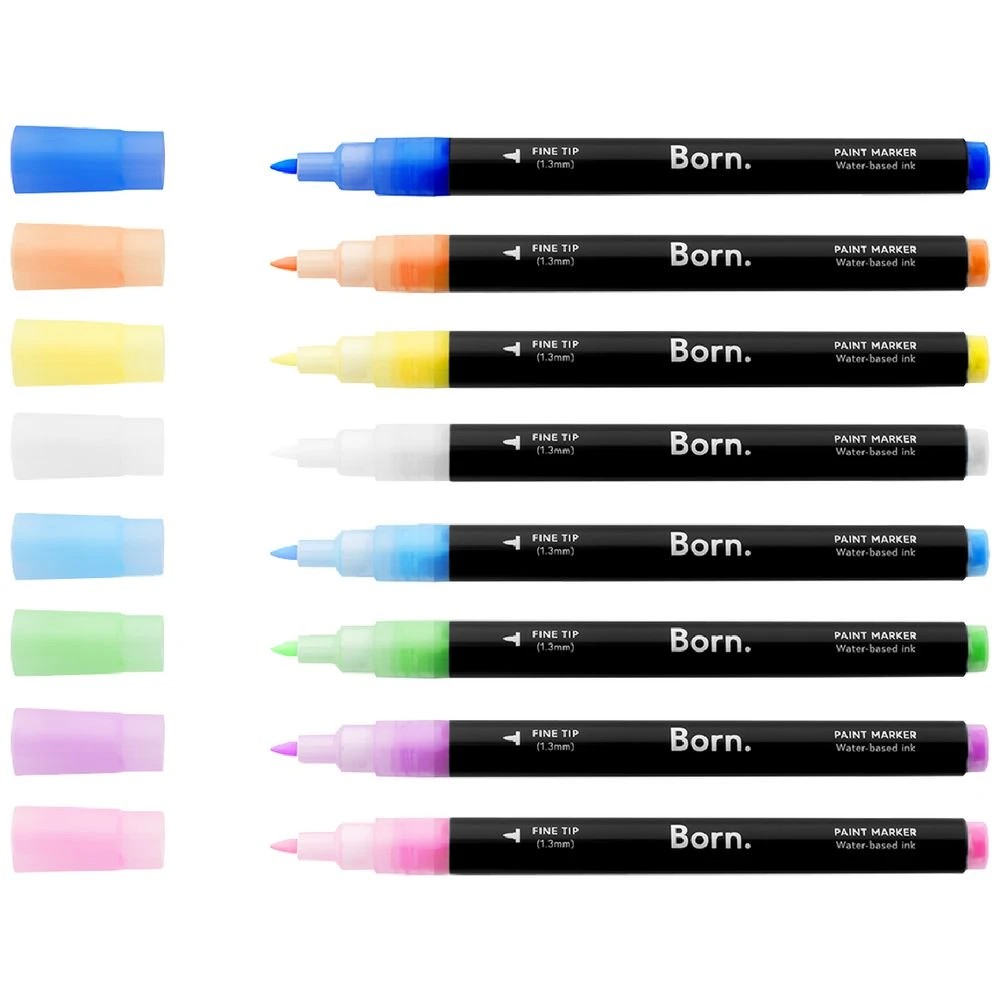 4 Born Acrylic Paint Marker 1.3mm Pastels 8 Pack, 4 of 4