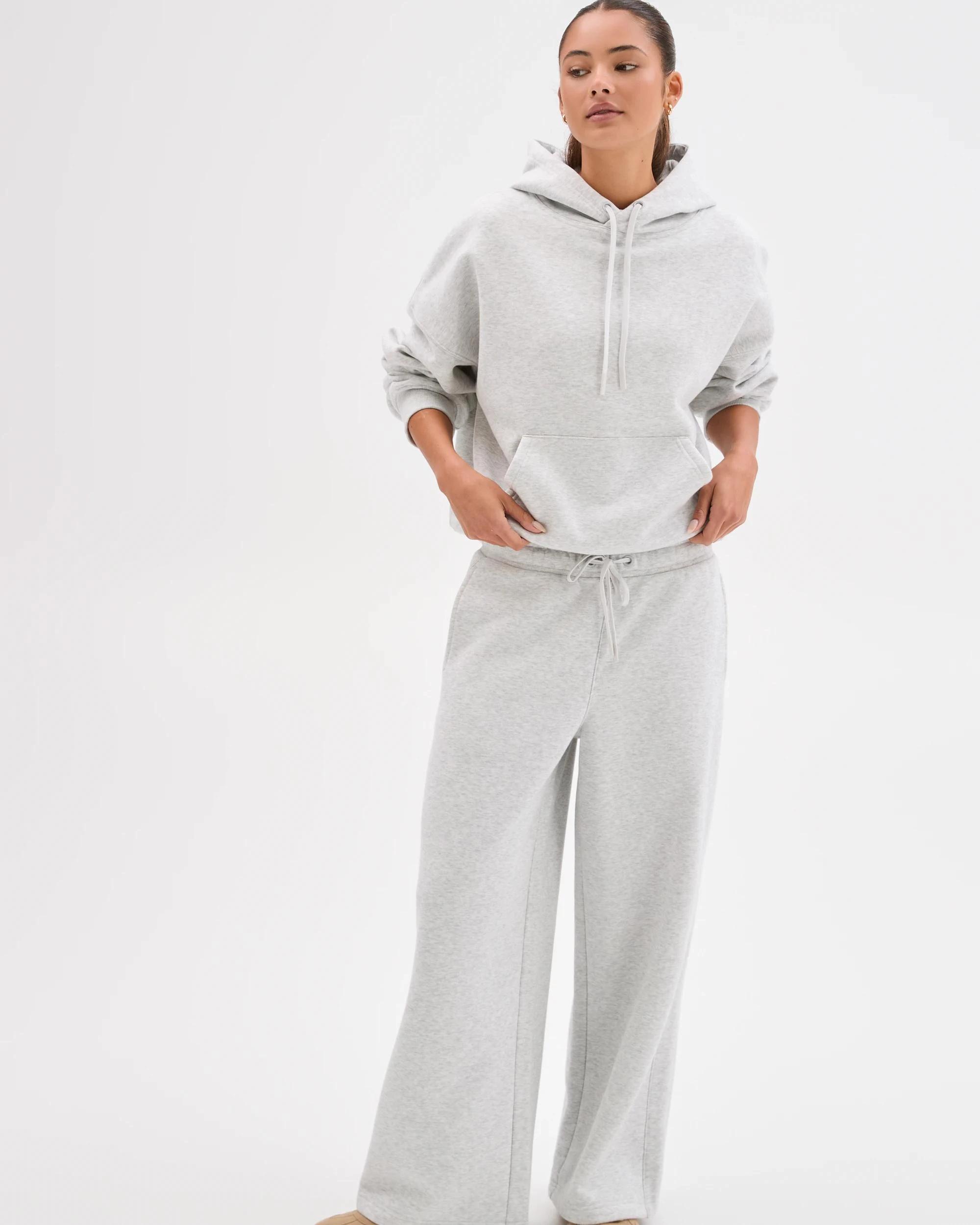 5 Lily Loves Australian Cotton Blend Wide Leg Trackpants SILVER MARLE, 5 of 7