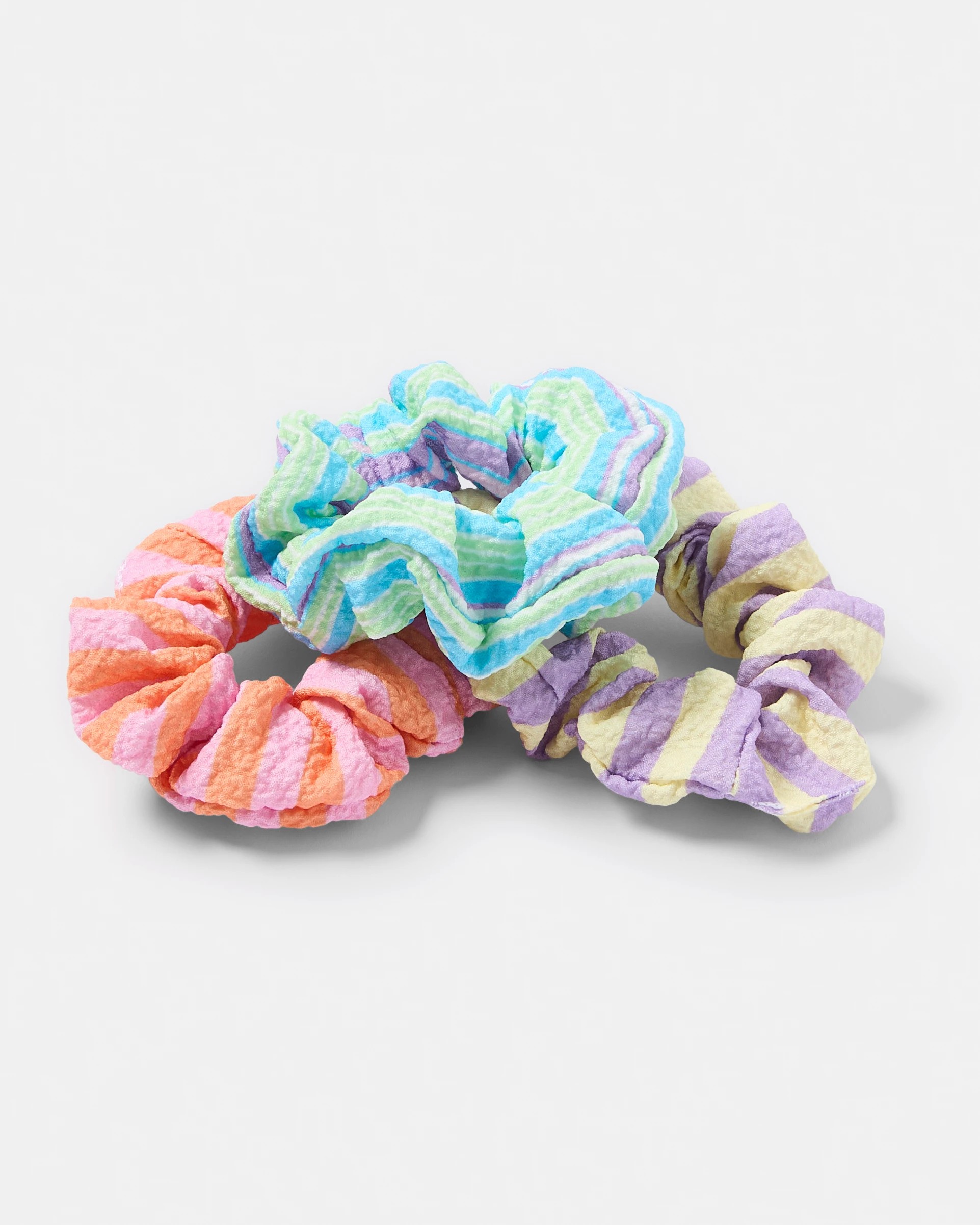 3 3 Pack Bright Stripe Hair Scrunchies, 3 of 5