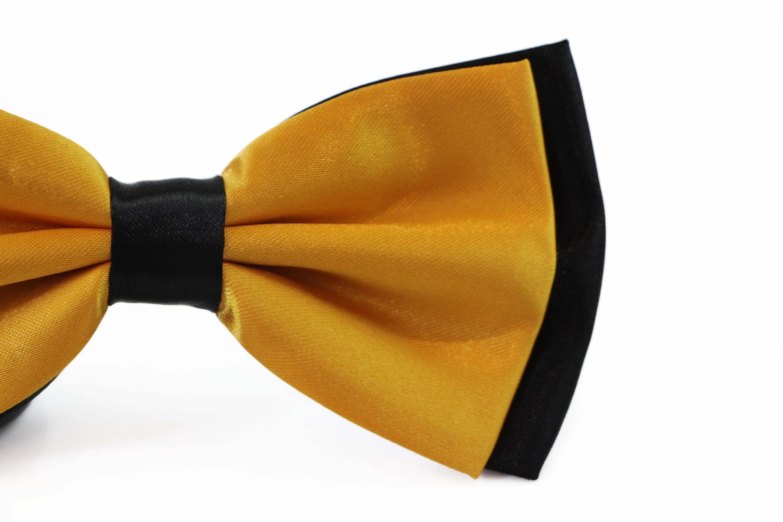 3 Zasel Mens Warm Yellow Two Tone Layered Bow Tie - Multi, 3 of 5