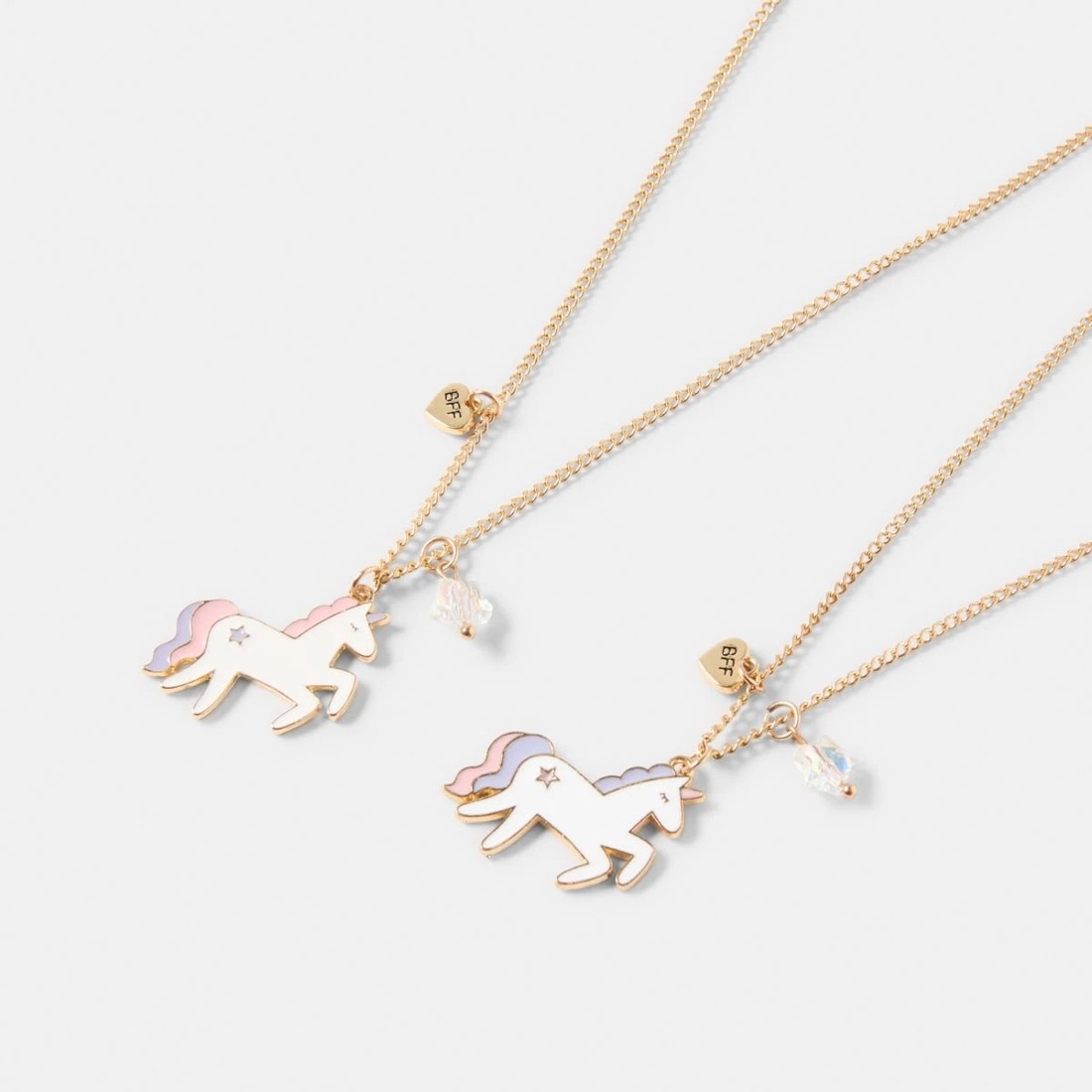 2 2 Pack BFF Unicorn Necklace - Pink, Purple, White and Gold Tone, 2 of 3