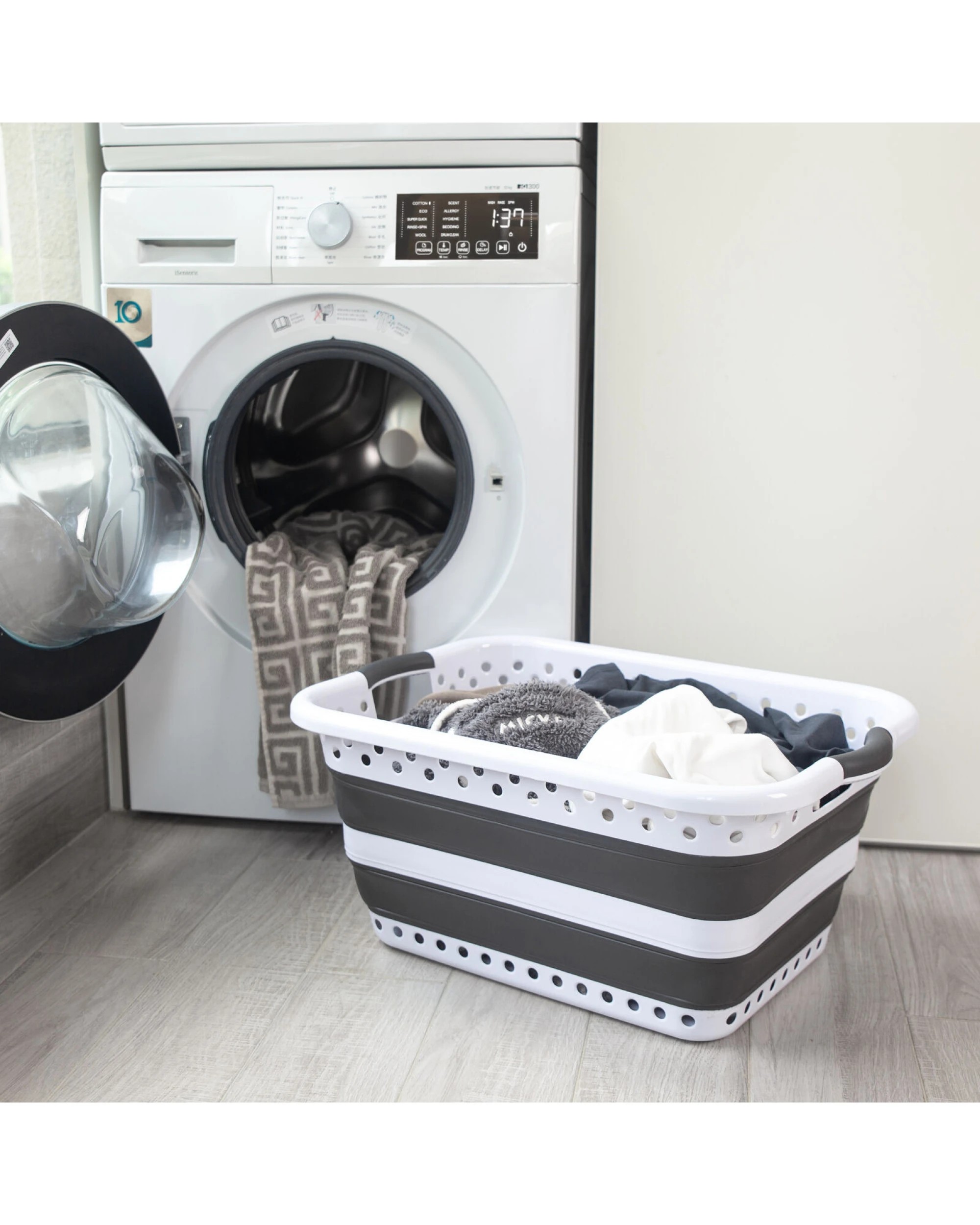 4 Hacienda 45L Space Saving  Laundry Basket,  Collapsible Hamper for Dorms, RVs, Homes & Garages, 4 of 8