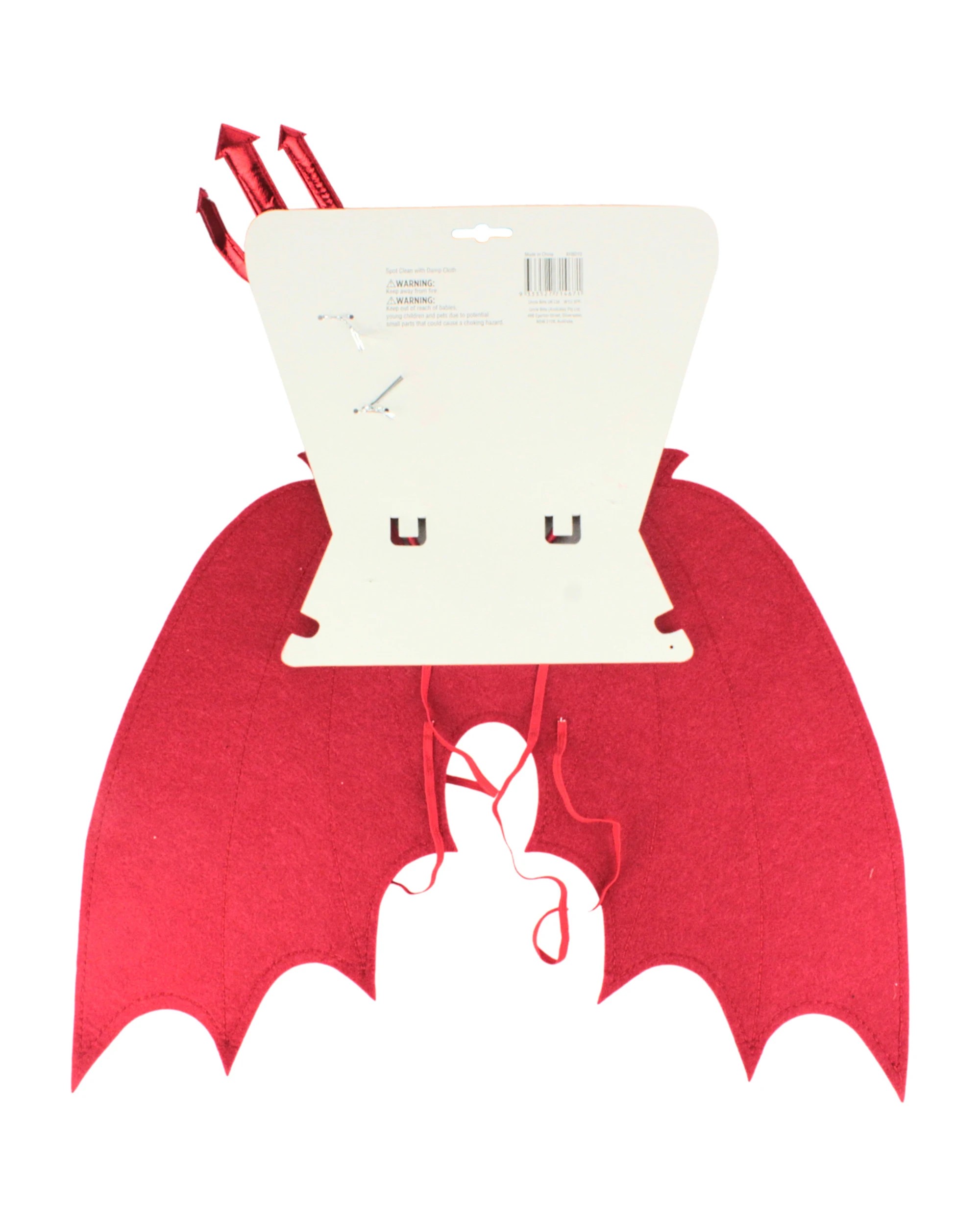 3 Festive Magic Metallic Red Devil Headband, Trident and Wings Set - Red, 3 of 3