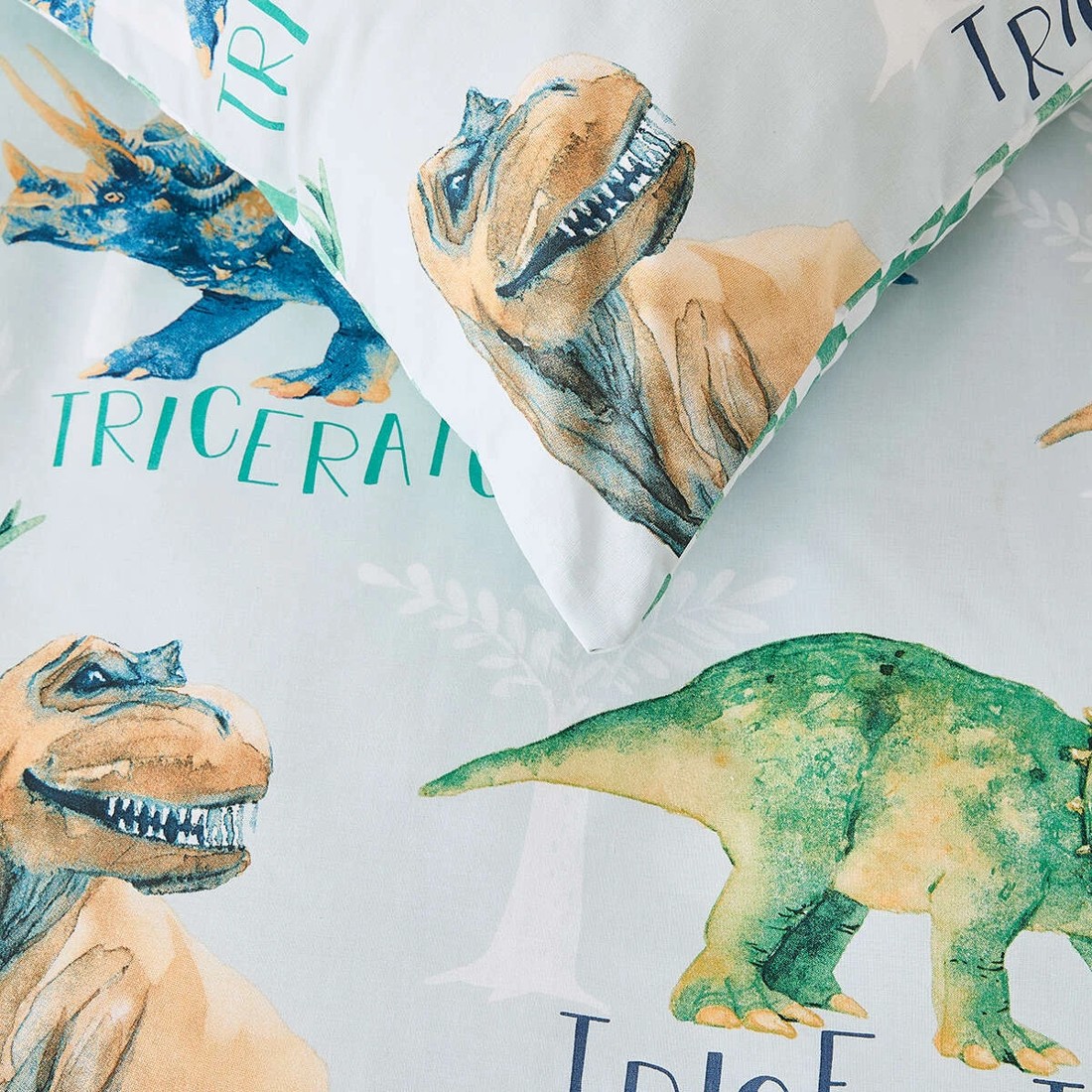 4 Dinosaur Cotton Rich Reversible Quilt Cover Set - Single Bed, 4 of 7