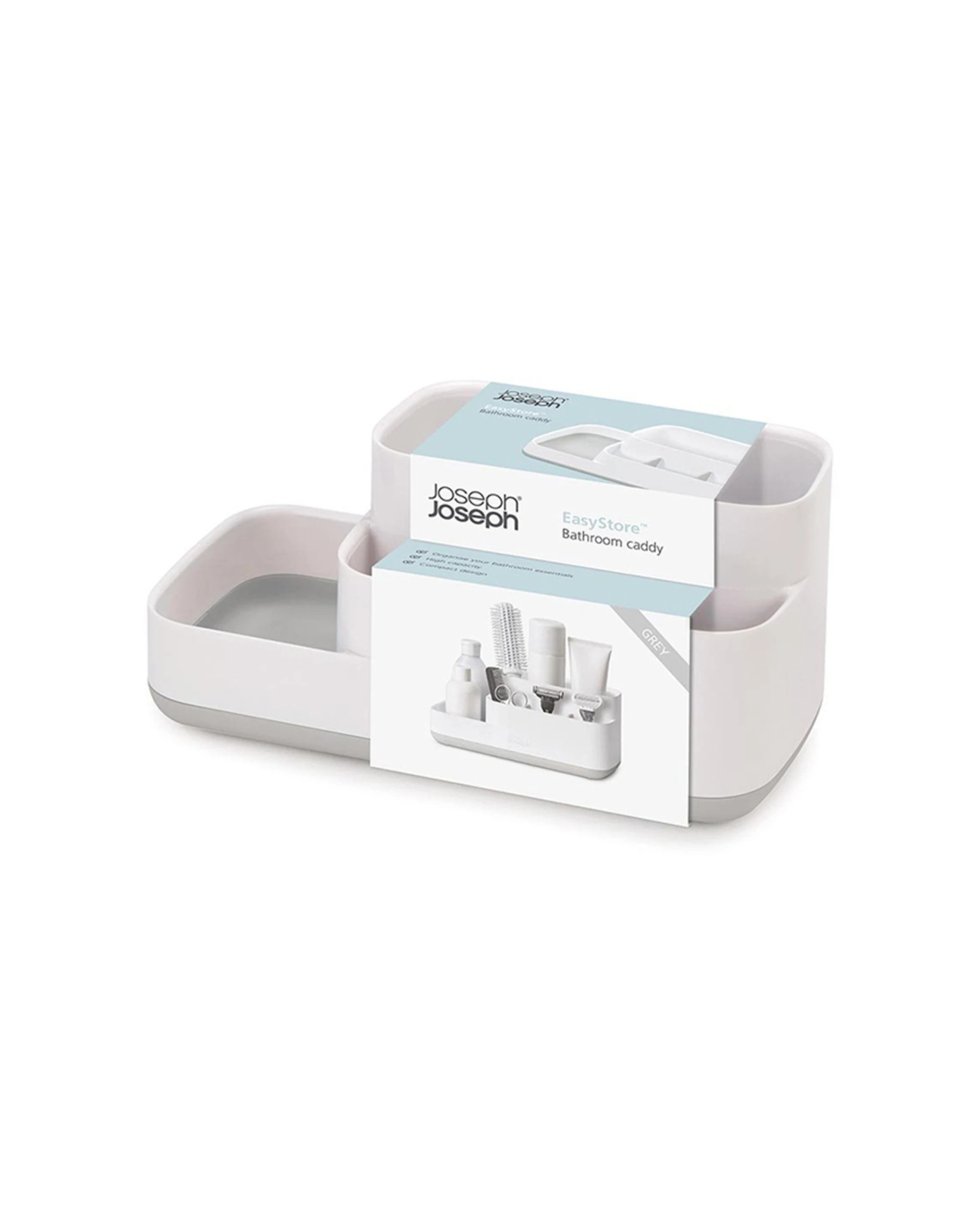 1 Joseph Joseph Bathroom Caddy Multiple Compartments Non Slip Base Versatile - Grey, 1 of 3