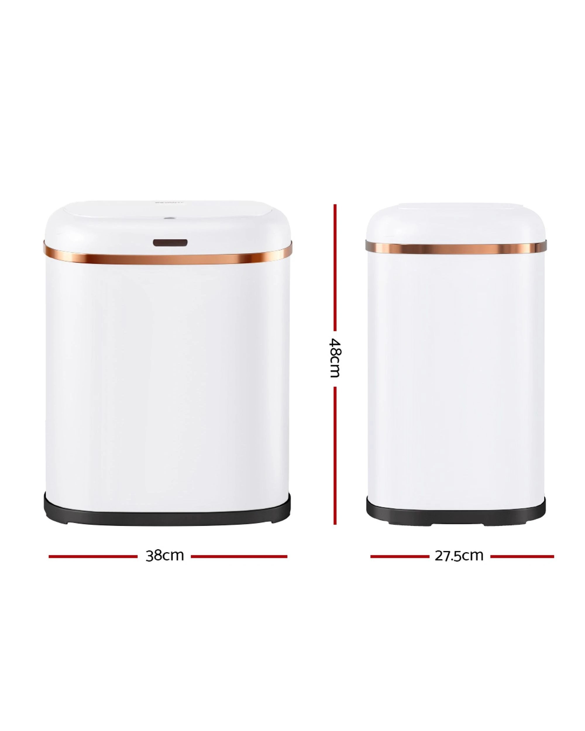 2 Devanti 38l Motion Sensor Bin Rubbish Automatic
 - White, 2 of 5