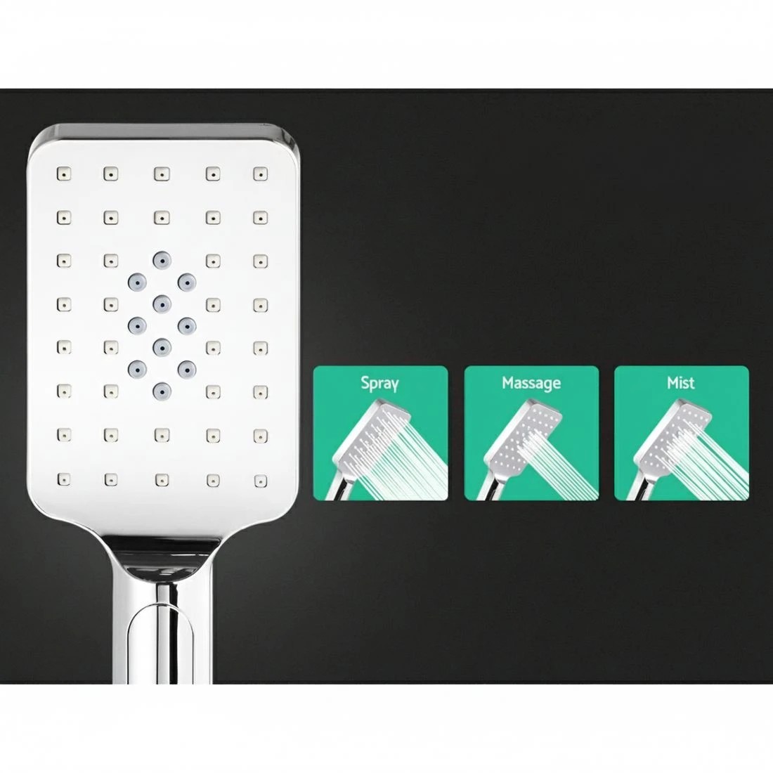 5 Cefito 10'' Rain Shower Head Set Handheld Square High Pressure Chrome - Silver, 5 of 5