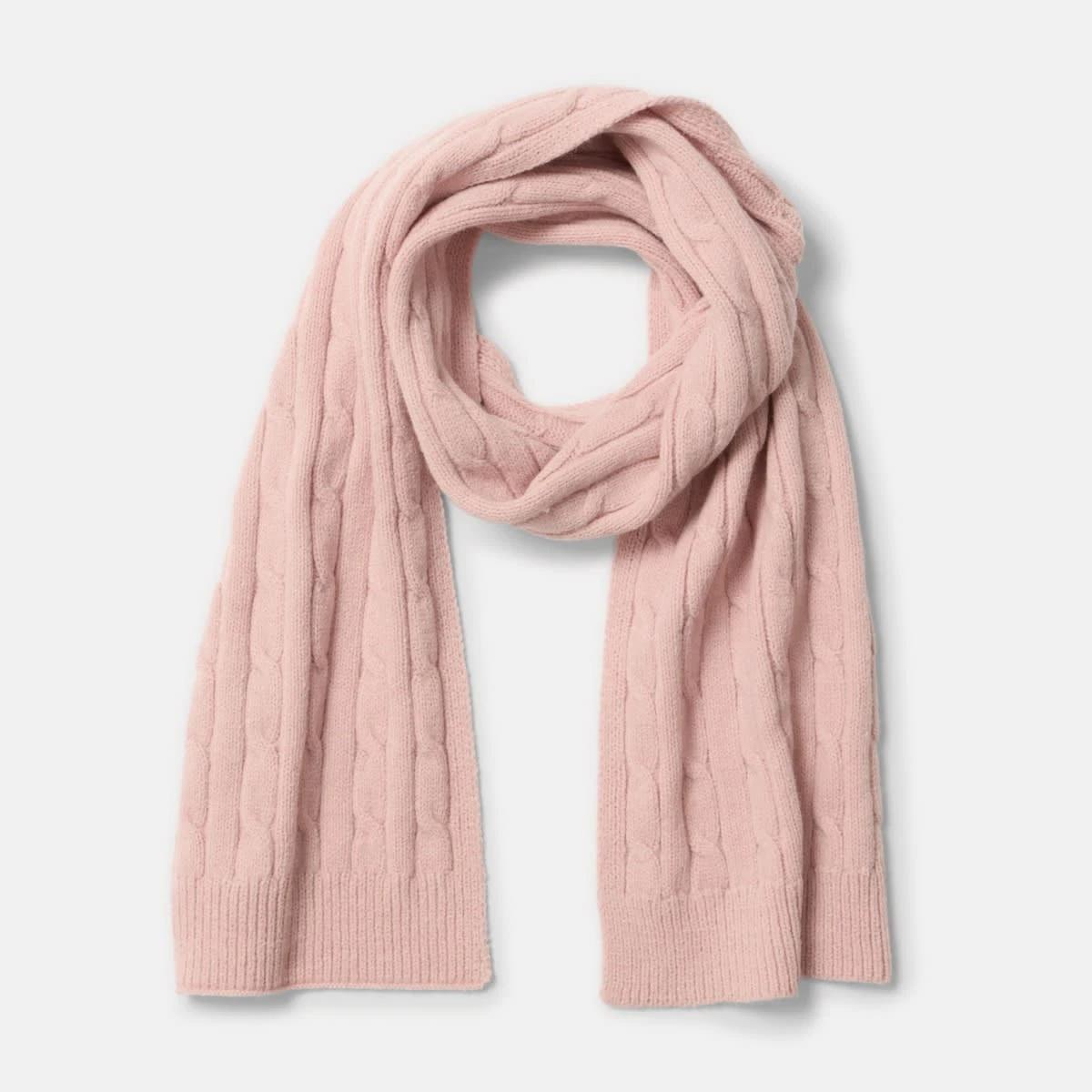 1 Cable Scarf Rose Pink, 1 of 3