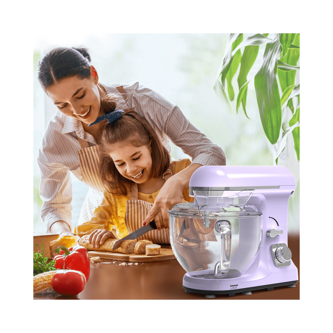 6 Advwin Purple Stand Mixer 5.5l, 6 of 7
