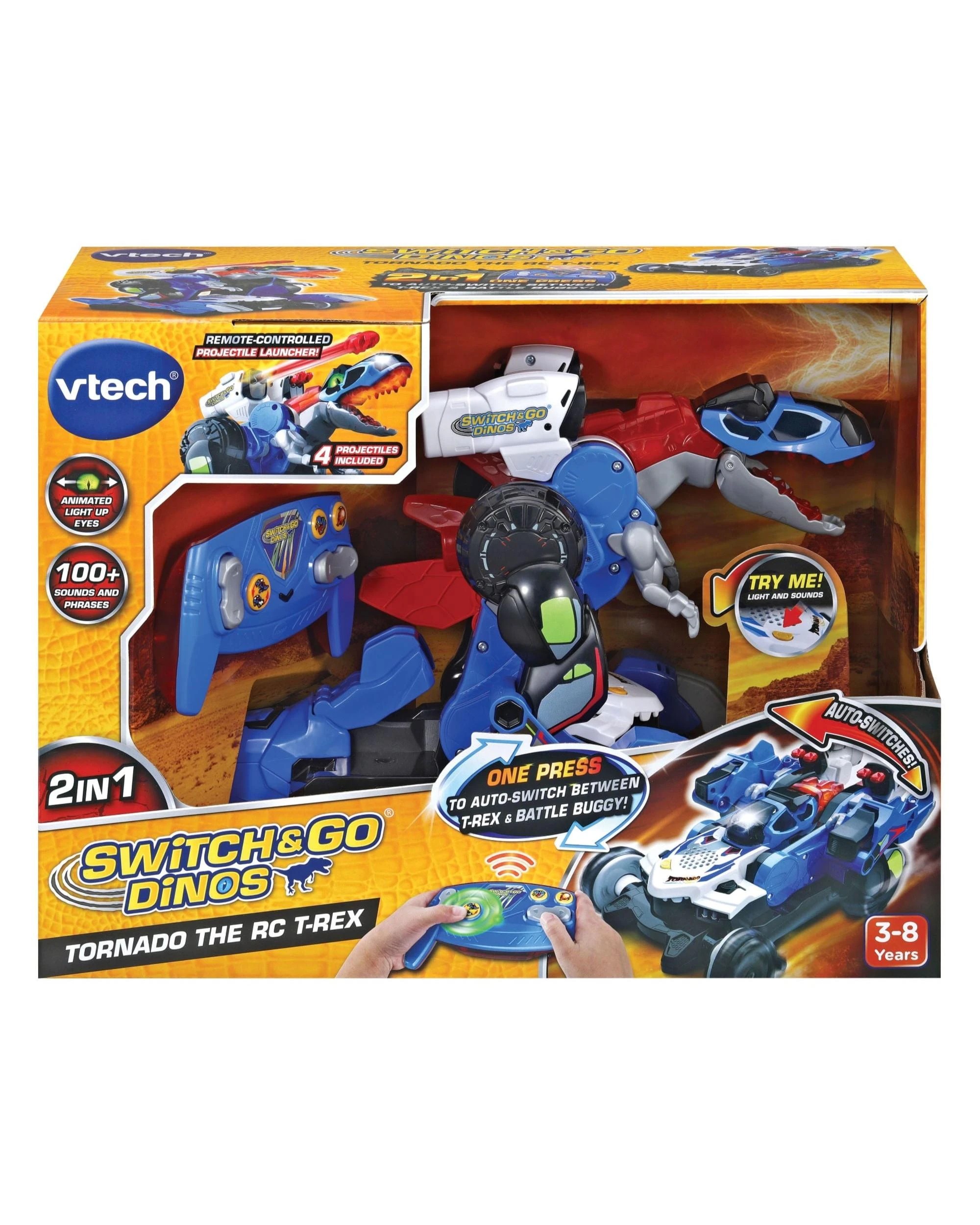 1 VTech Switch and Go Dinos Tornado the RC T-Rex, 1 of 10