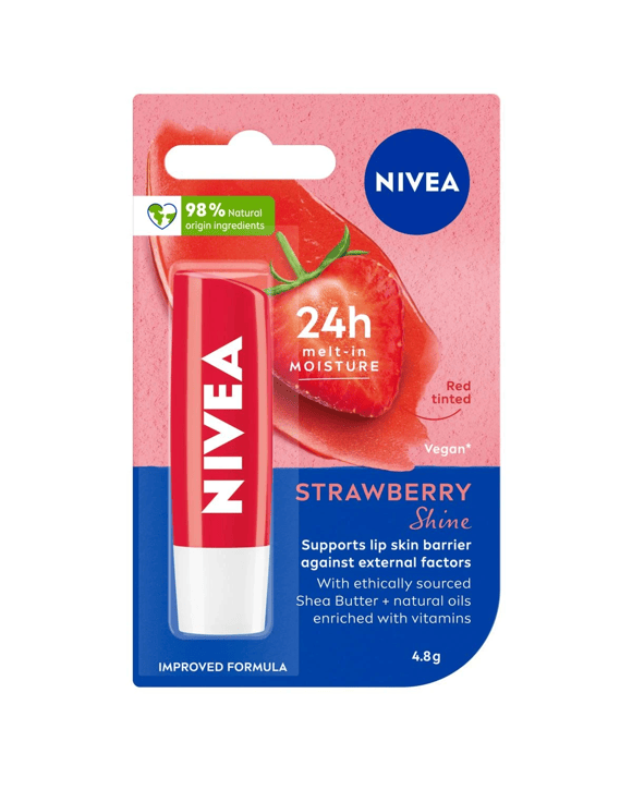Nivea 24H Melt-in Moisture Caring Lip Balm 4.8g - Strawberry