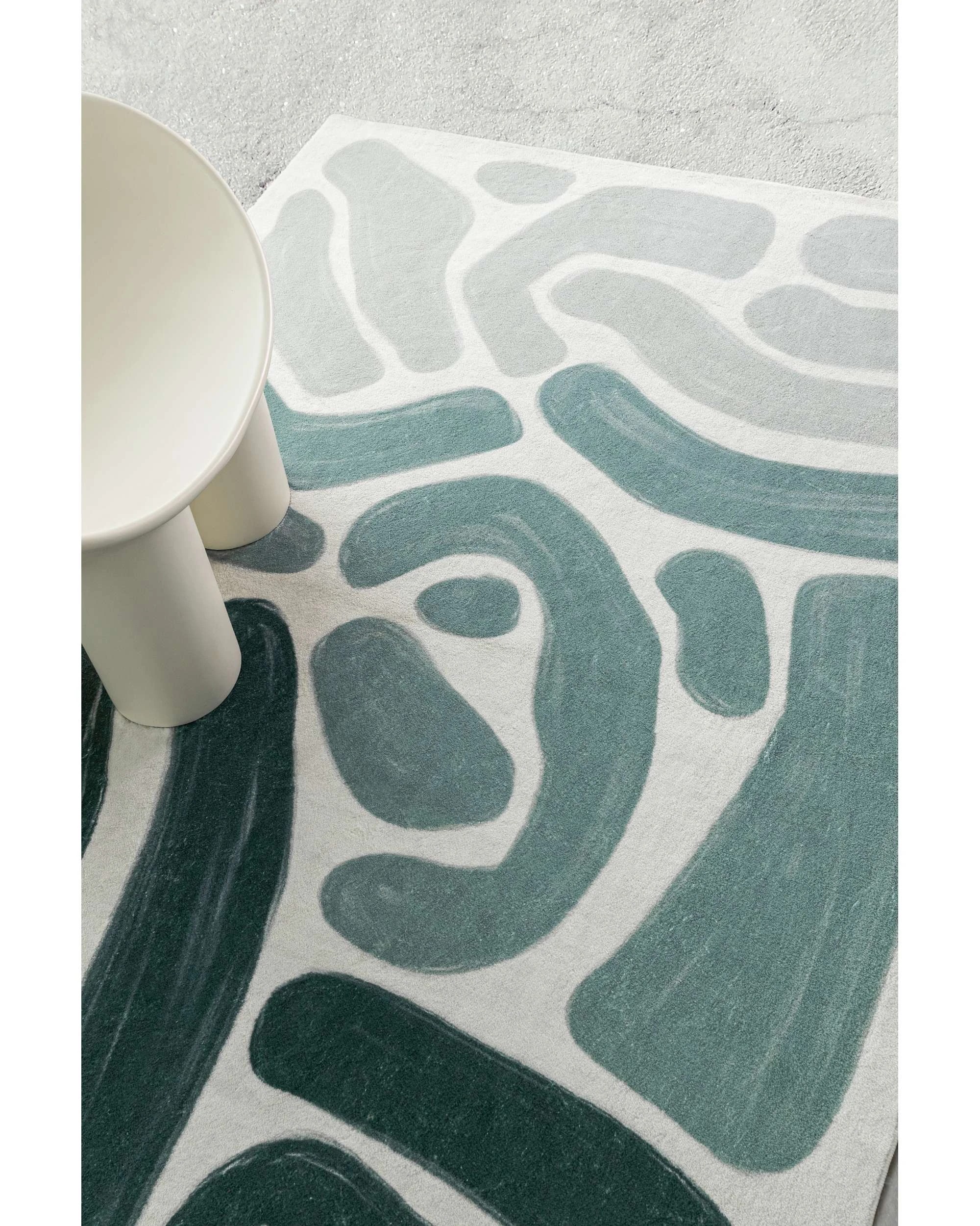 3 Loopsie Faroe Abstract Washable Rug-330cm x 240cm - Blue, 3 of 8