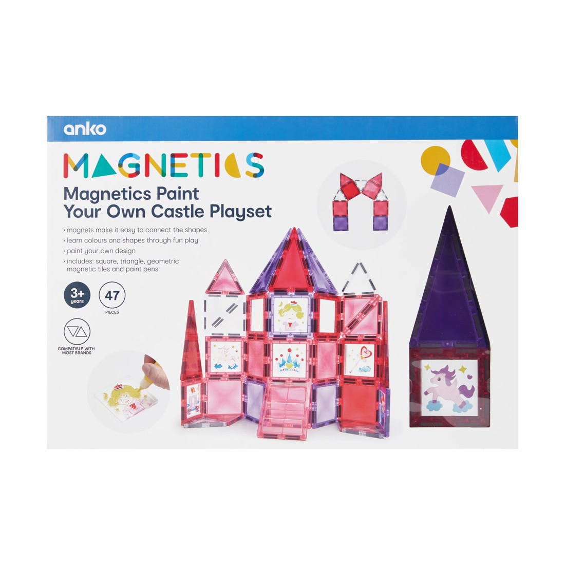 9 47 Piece Magnetics Paint Your Own Castle Playset, 9 of 10