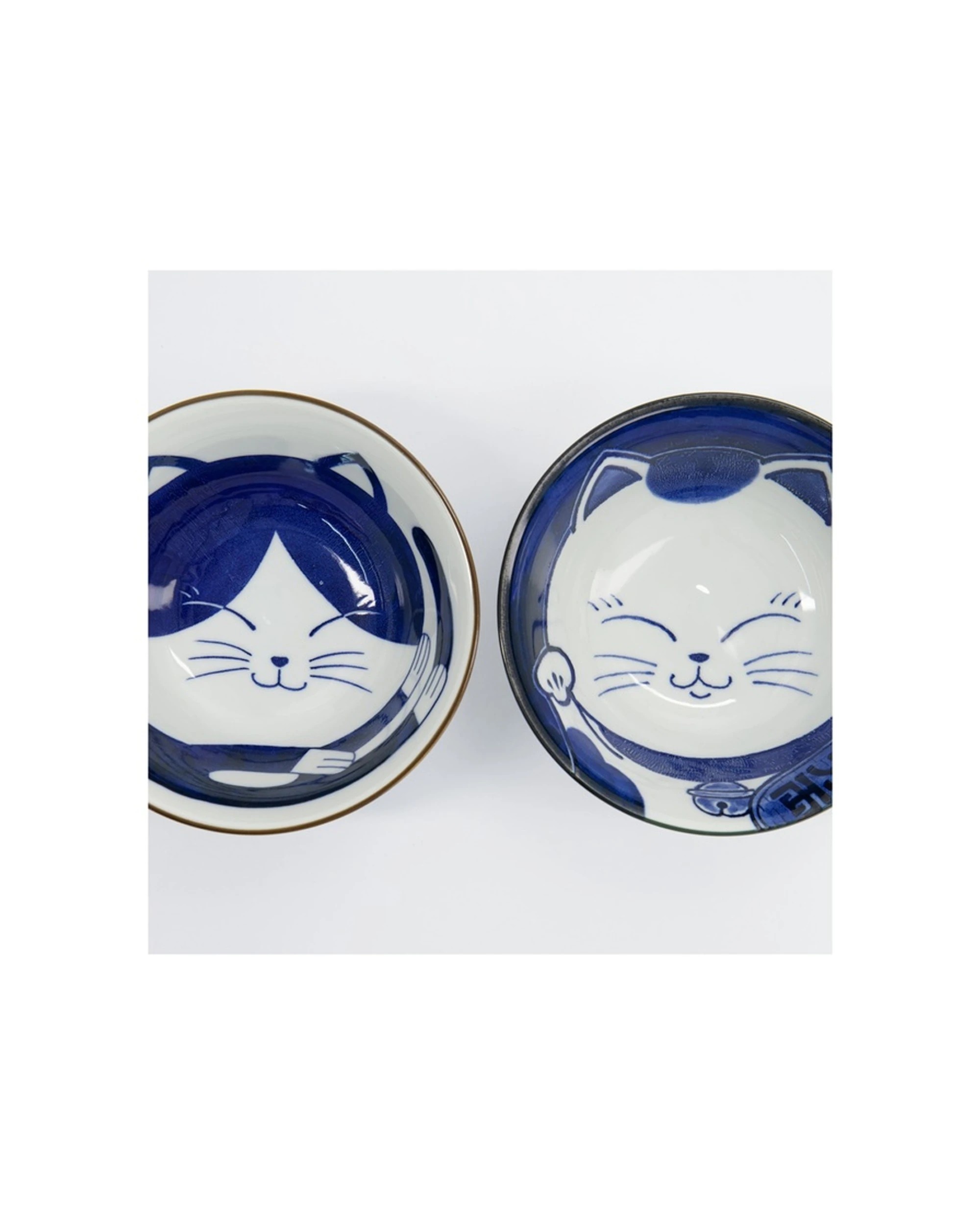 5 Tokyo Design 2pc Kawaii Cat Neko Bowl With Chopsticks Cat Porcelain Japanese Bowls Set - Blue, 5 of 6