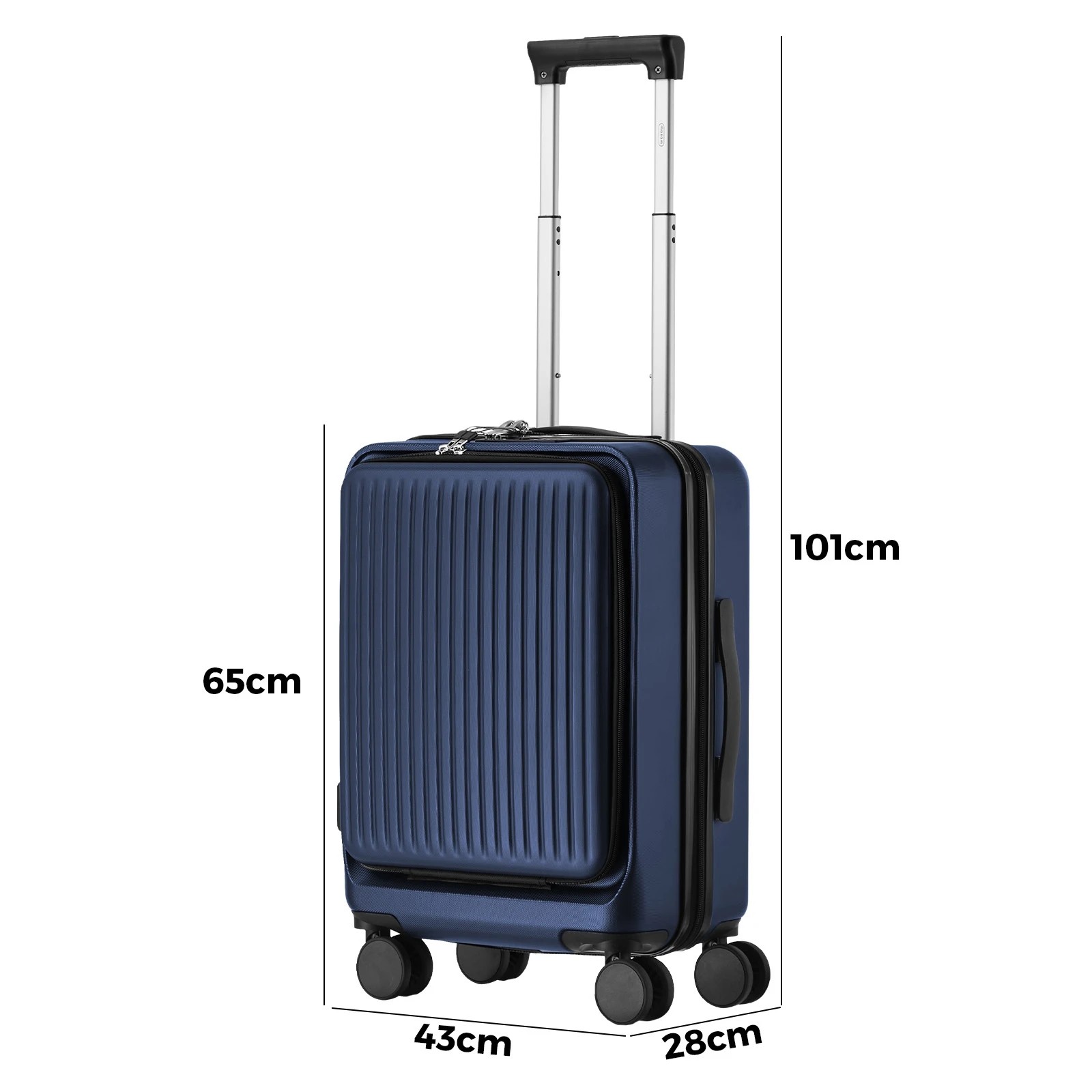 2 Mazam 24" Luggage Suitcase Front Opening Travel TSA Hard Case - Blue, 2 of 8