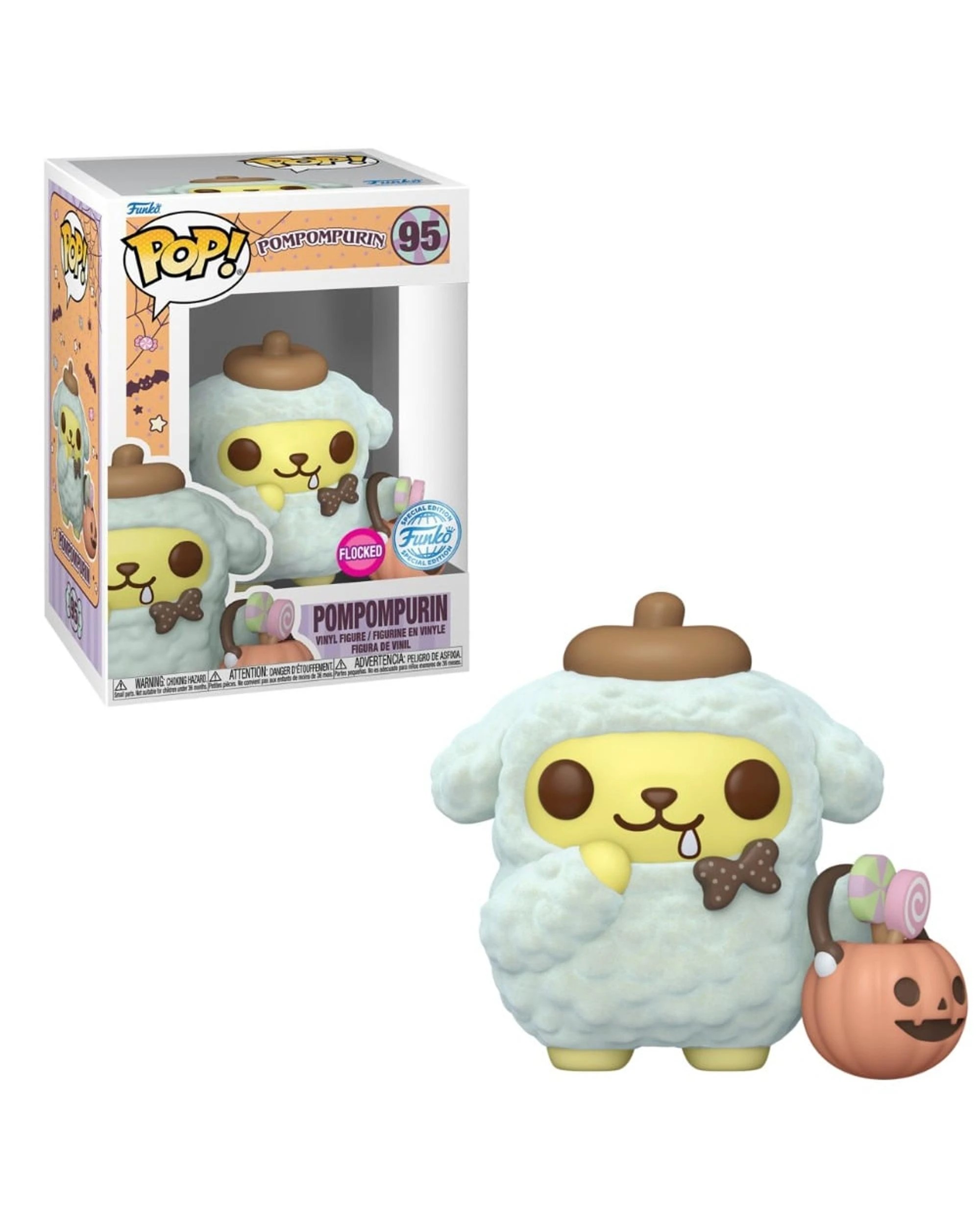 1 Sanrio Pompompurin - Halloween -  Flocked Funko POP! Vinyl, 1 of 2