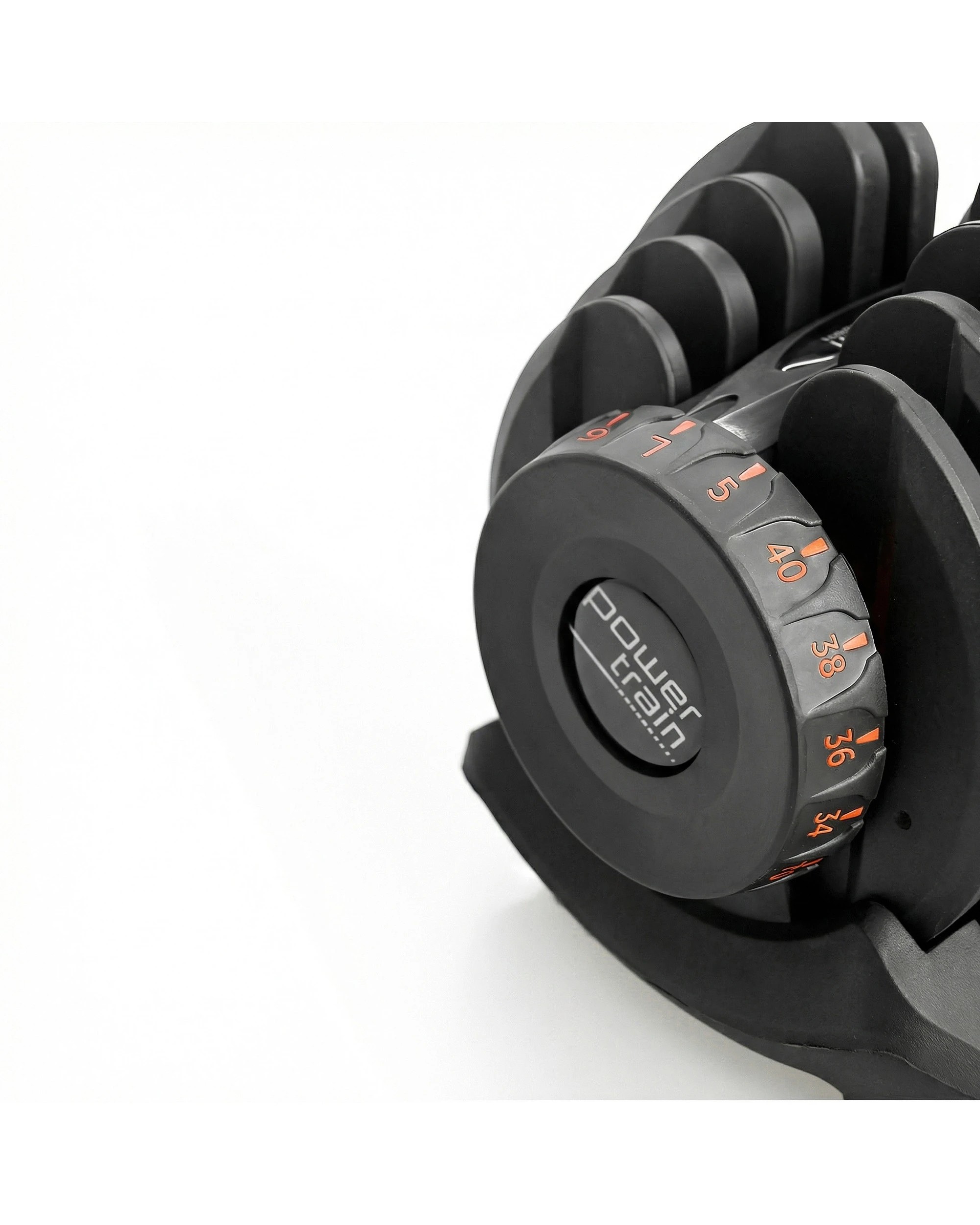 9 Powertrain 80KG Adjustable Dumbbell Set and Stand with Flat Bench - Black, 9 of 10