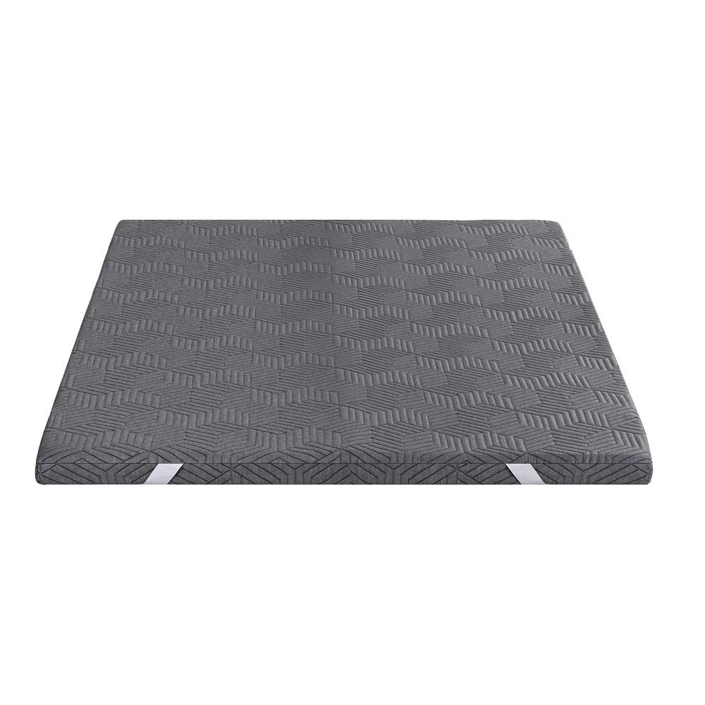 1 Giselle 8cm Memory Foam Mattress Topper Gel Dual Layer Foam Bamboo - Double Bed - Grey, 1 of 9