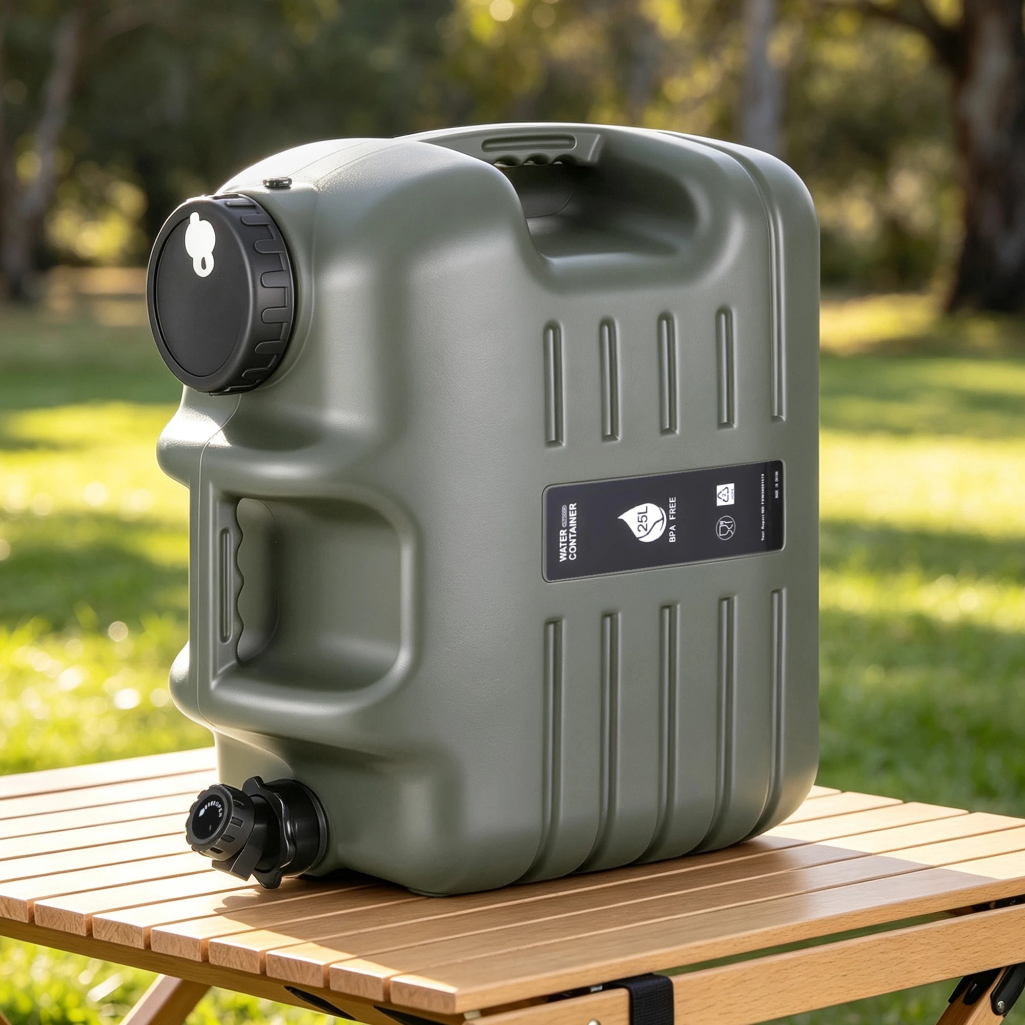 7 Weisshorn 25L Water Container Jerry Can Bucket Camping Outdoor Storage Tank - Green, 7 of 7