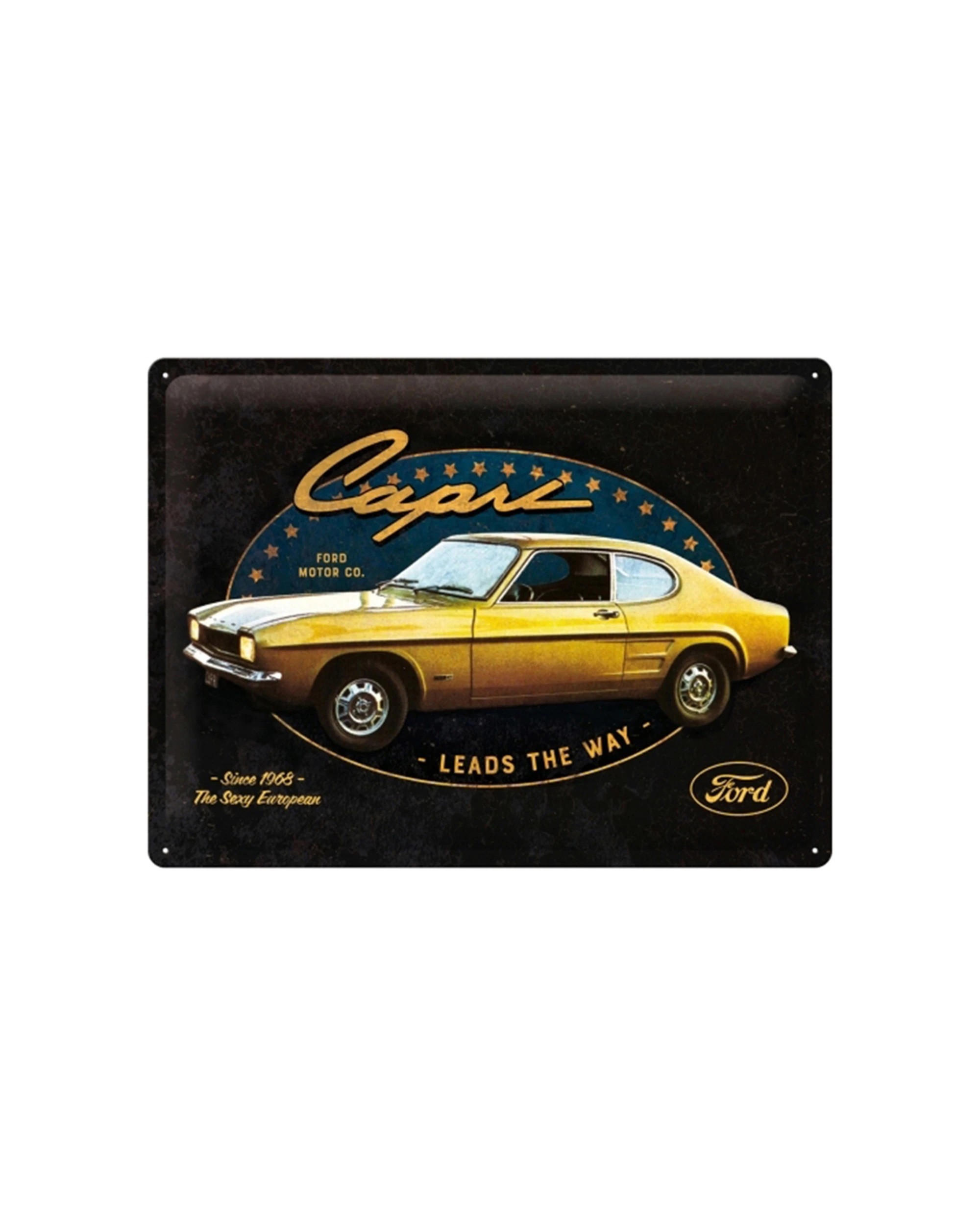 1 Nostalgic-Art Large 30x40cm Metal Wall Art Sign Plaque - Ford Capri Leads The Way - Black, 1 of 1