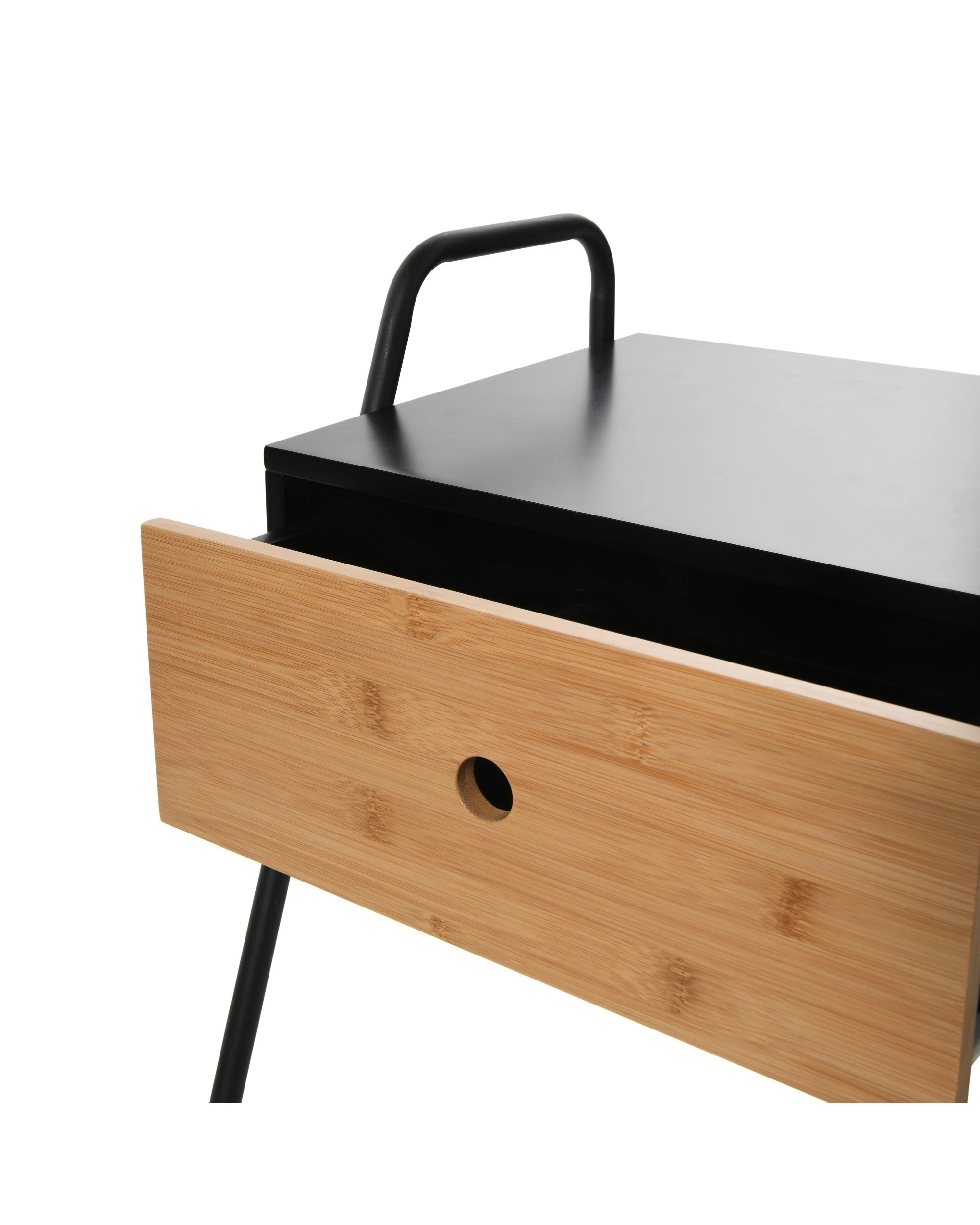 4 Sherwood Oliver Wooden Bed Side Table 43x40x52cm - Black, 4 of 8