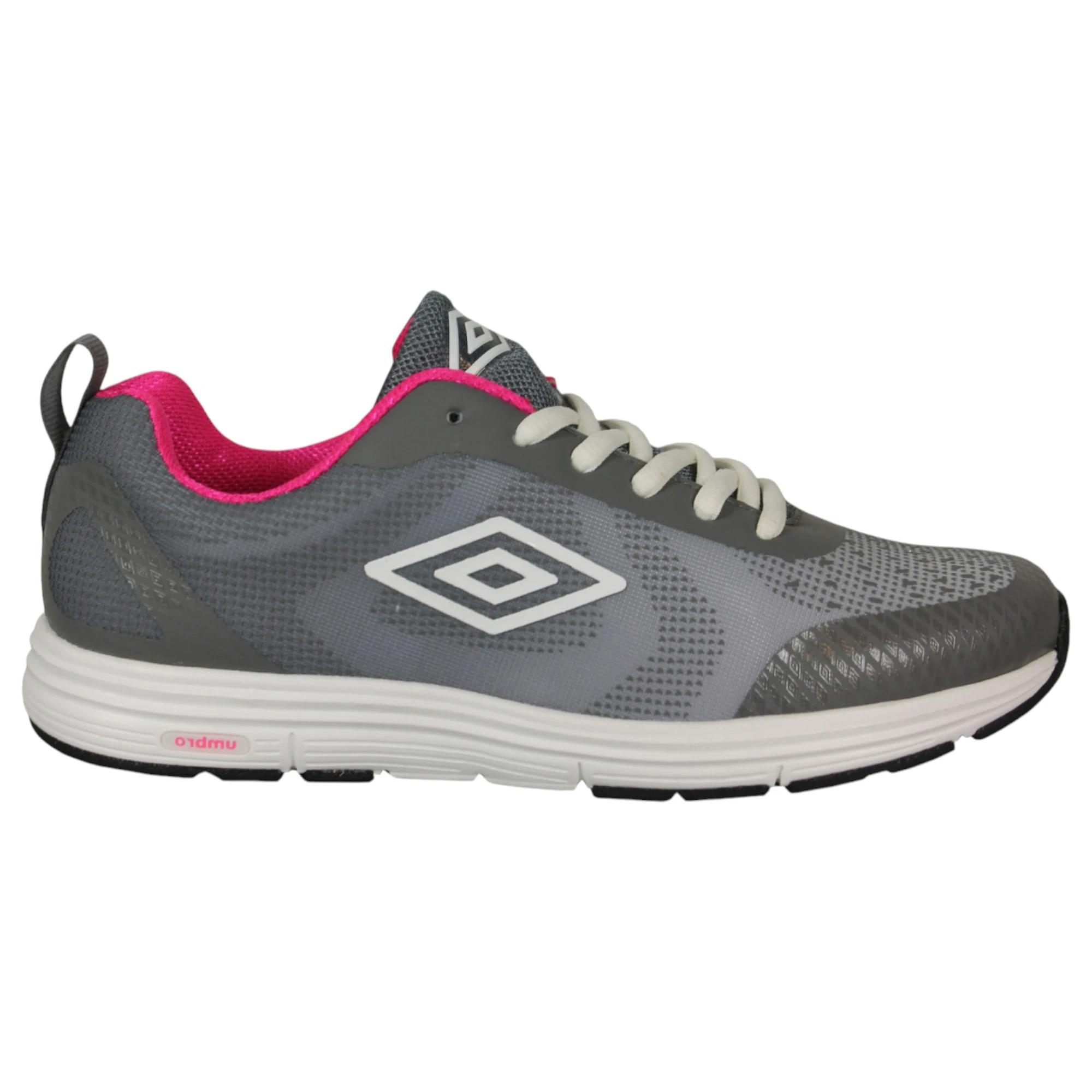 1 Umbro Honiara Runners Womens Running Shoes GREY/NEON PINK, 1 of 1