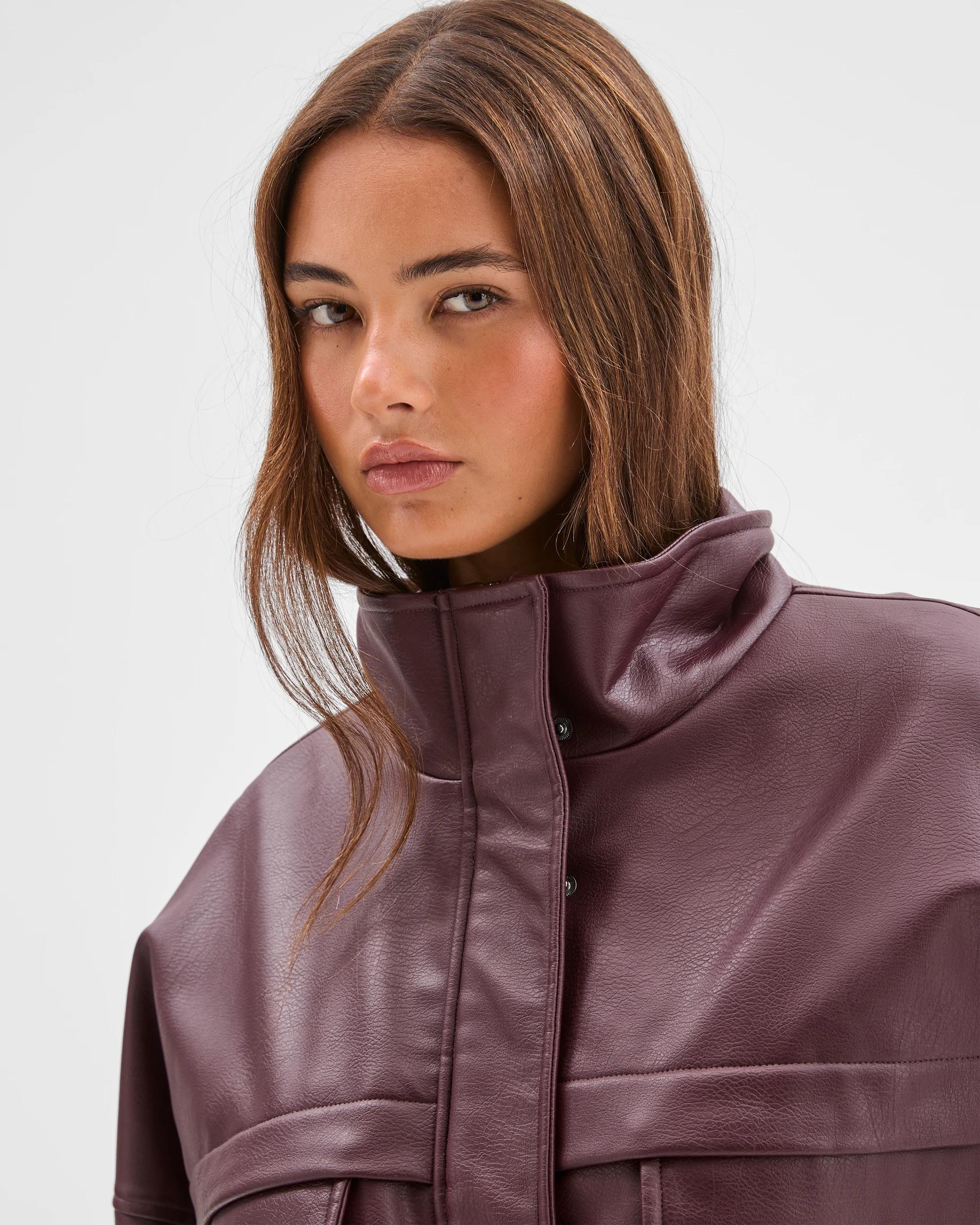 4 Lily Loves Funnel Neck Jacket FUDGE, 4 of 6