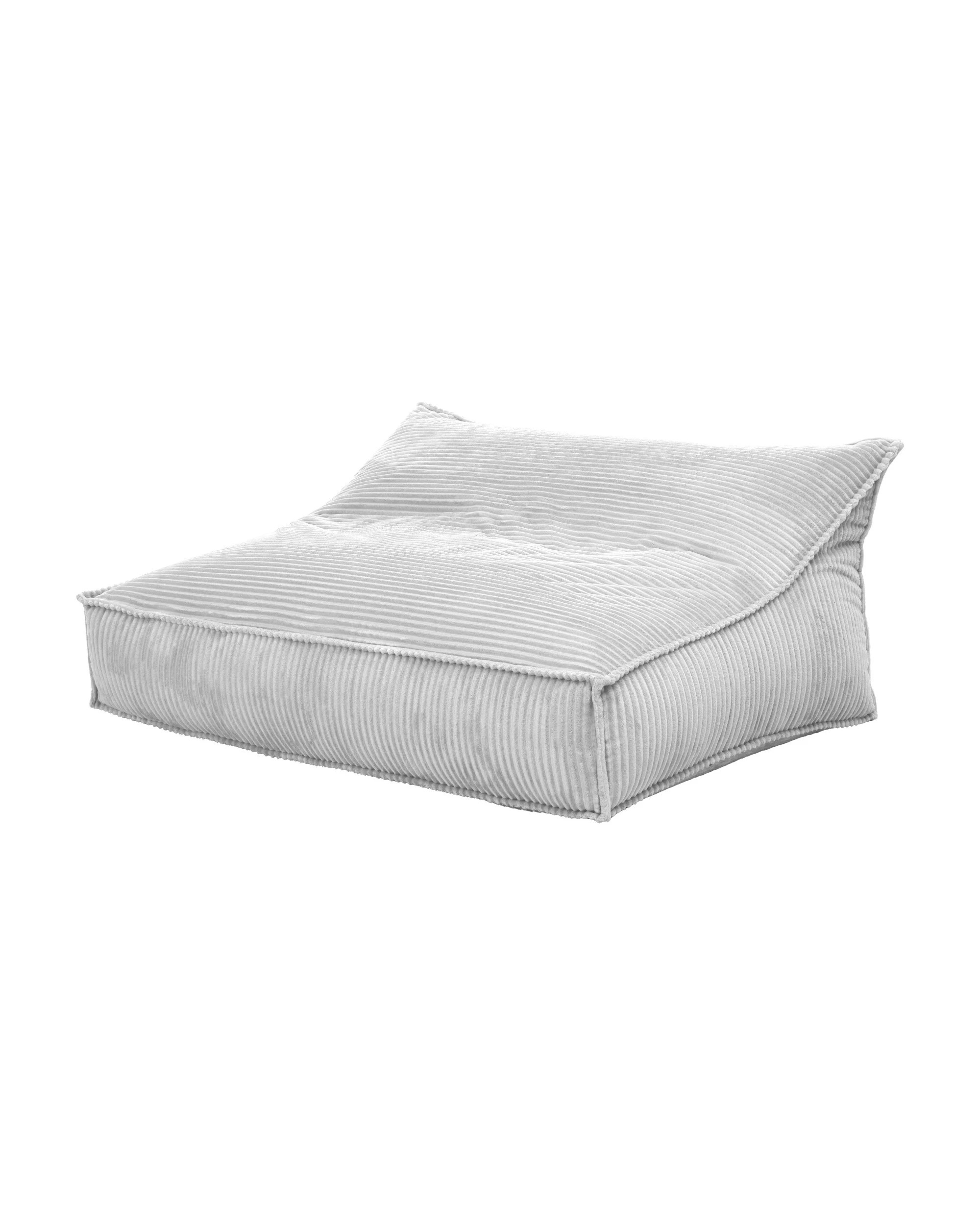 2 Cadence & Co. Wilde Ribbed Luxe Fleece Double Sofa Bean Bag Lounge Cover - Silver Grey, 2 of 8