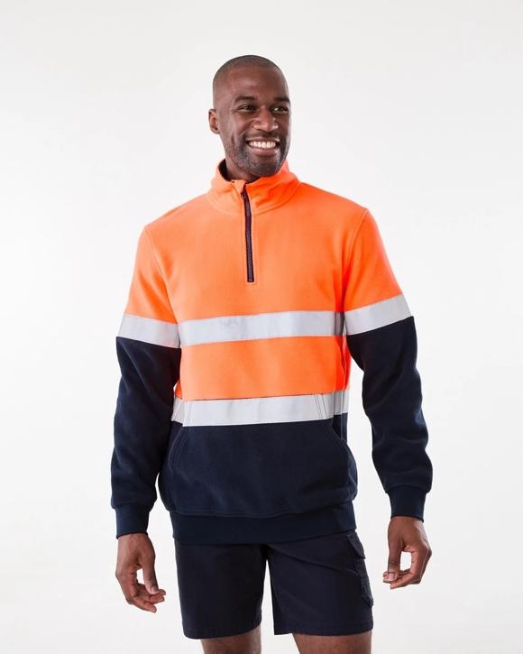 Workwear Hi-Visibility 1/4 Zip Polar Fleece Pullover
