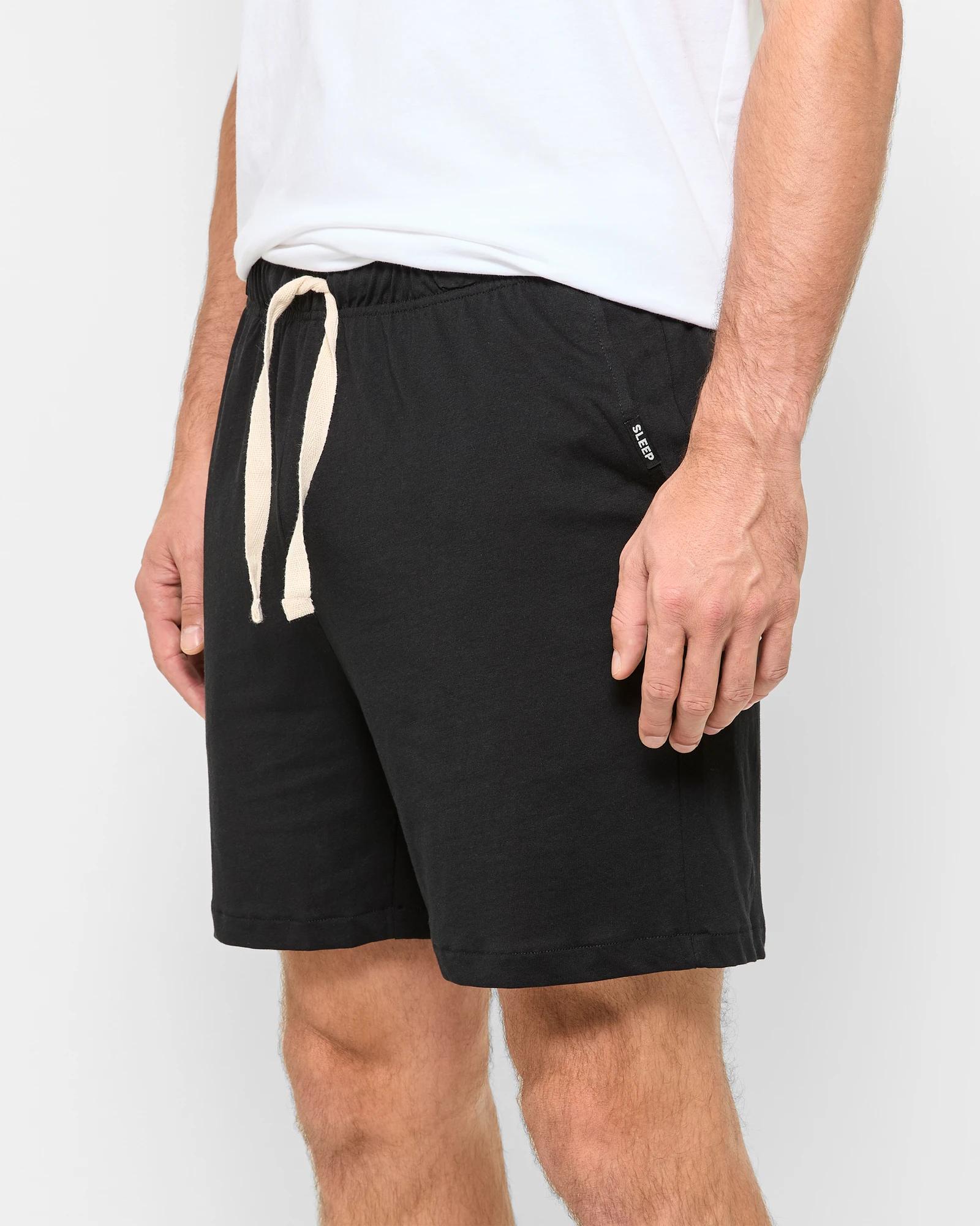 3 Australian Cotton Jersey Sleep Shorts - Maxx BLACK, 3 of 5