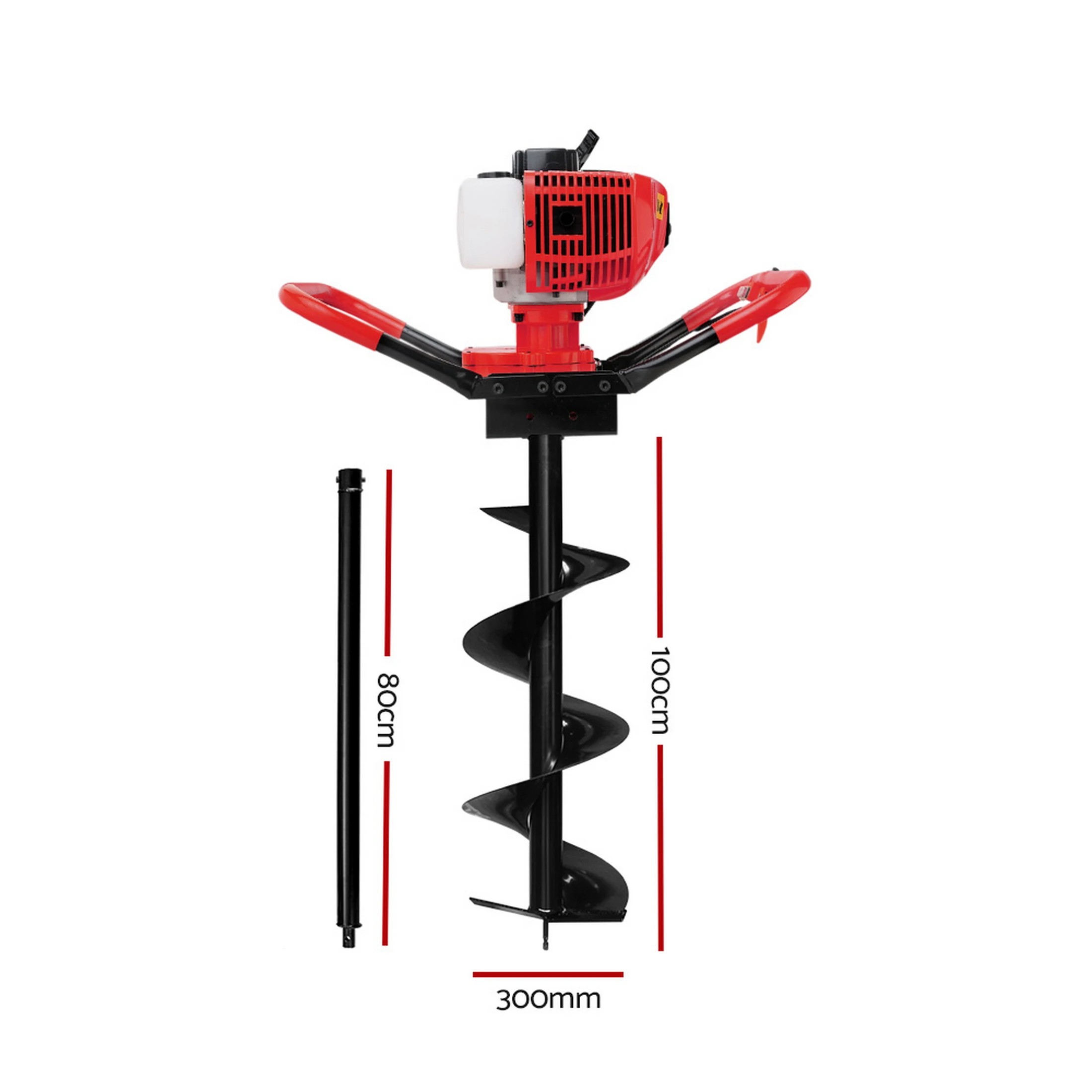 2 Giantz Post Hole Digger 300mm Petrol Drill Extension Bits Auger - Multi, 2 of 4