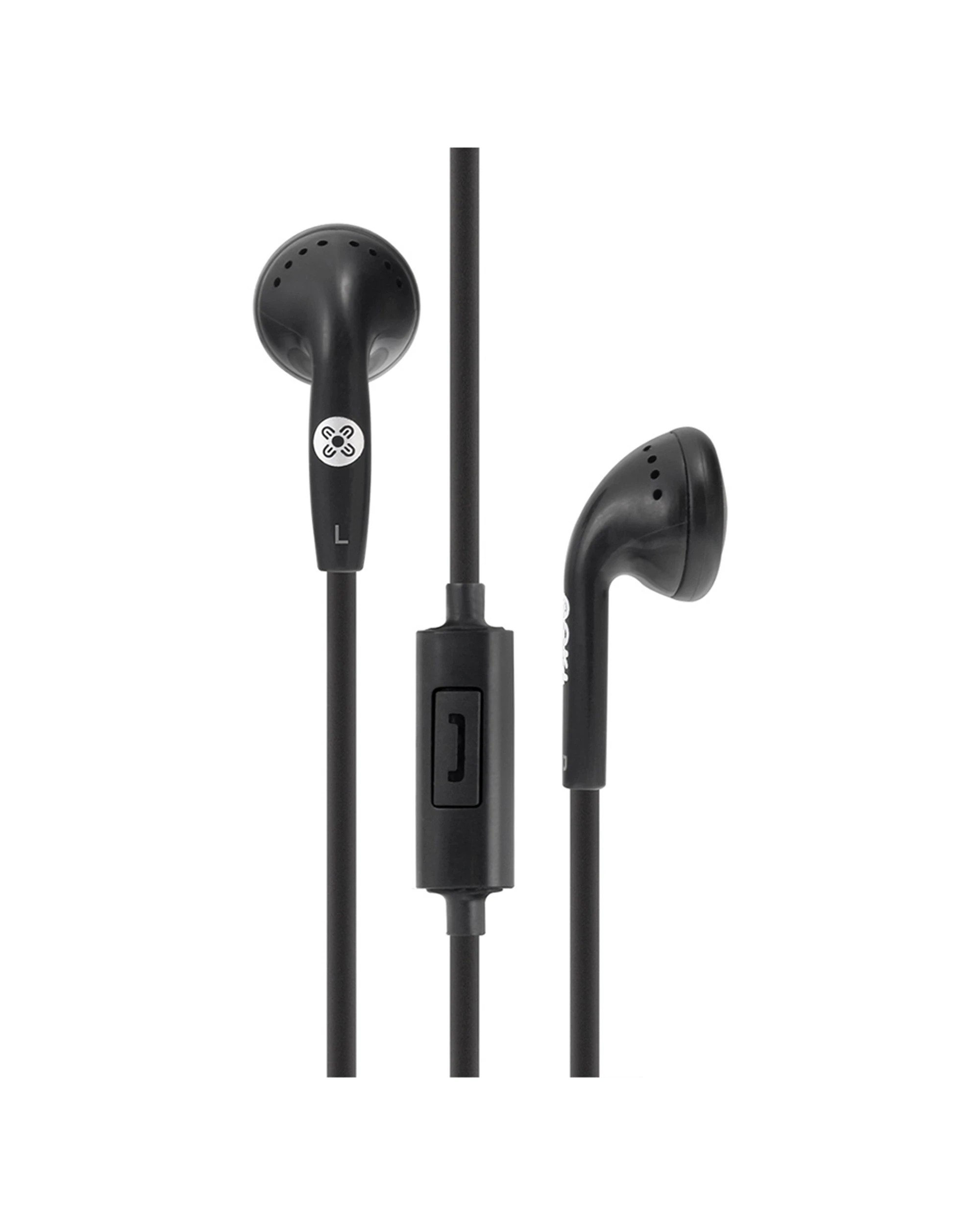 1 Moki Stereo In-Ear Earphones 3.5mm Jack Headset With In-Line Mic - Black, 1 of 2