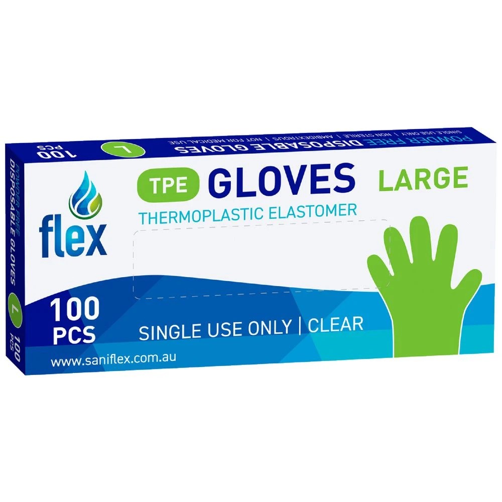 1 Disposable Thermoplastic Gloves Large 100 Pack Clear, 1 of 1